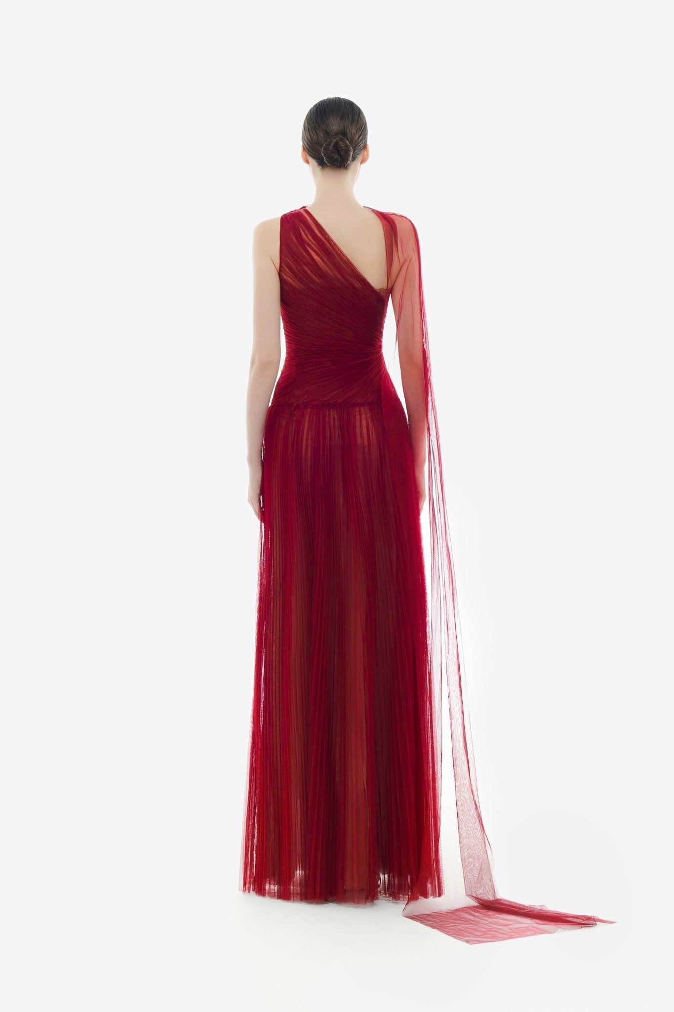 Bordeaux Draped Maxi Dress - Montsand