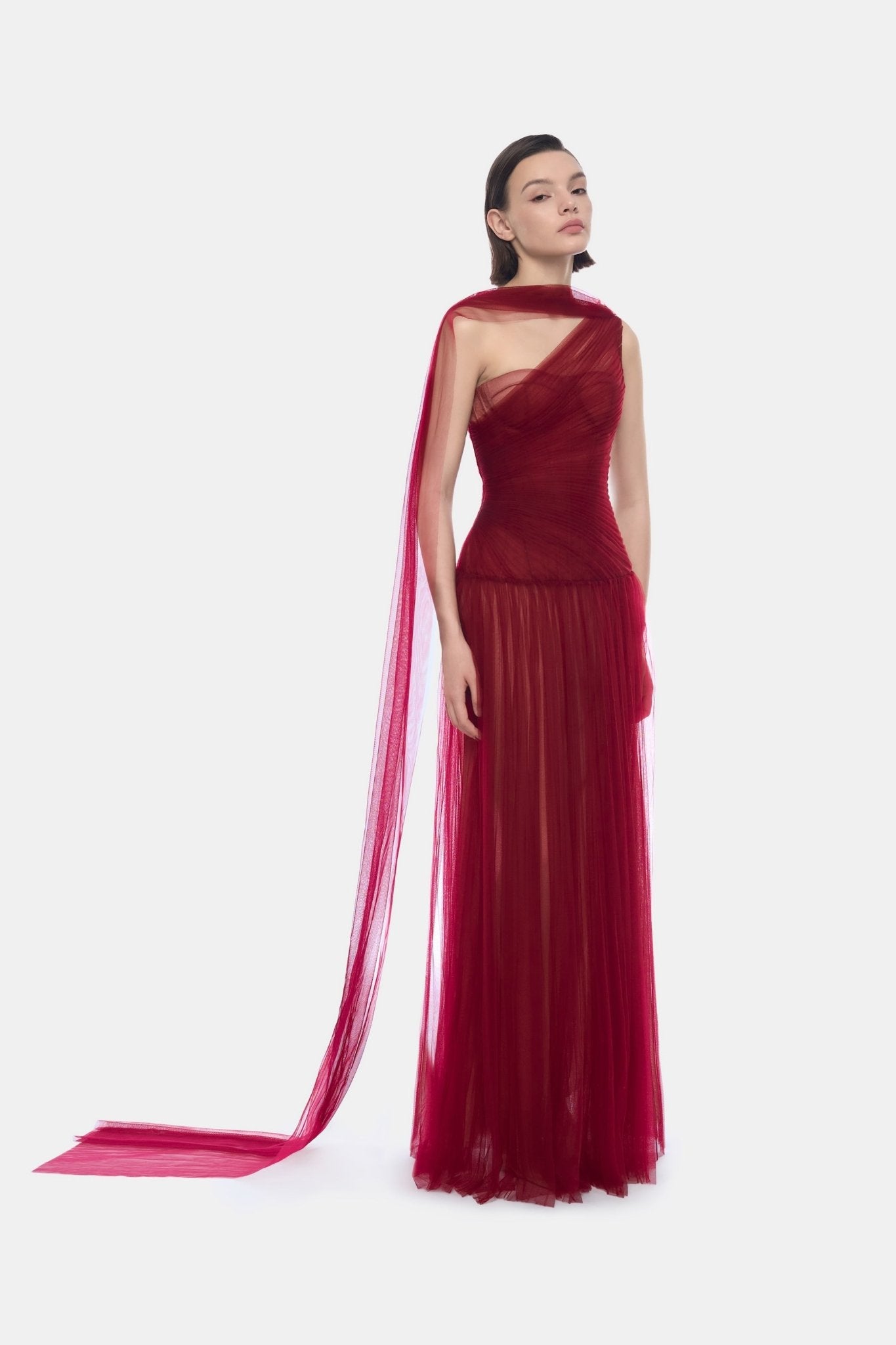 drape dress Alaia Maxi - White up corset back with supportive bodice and flowing floor Athena Drape Dress