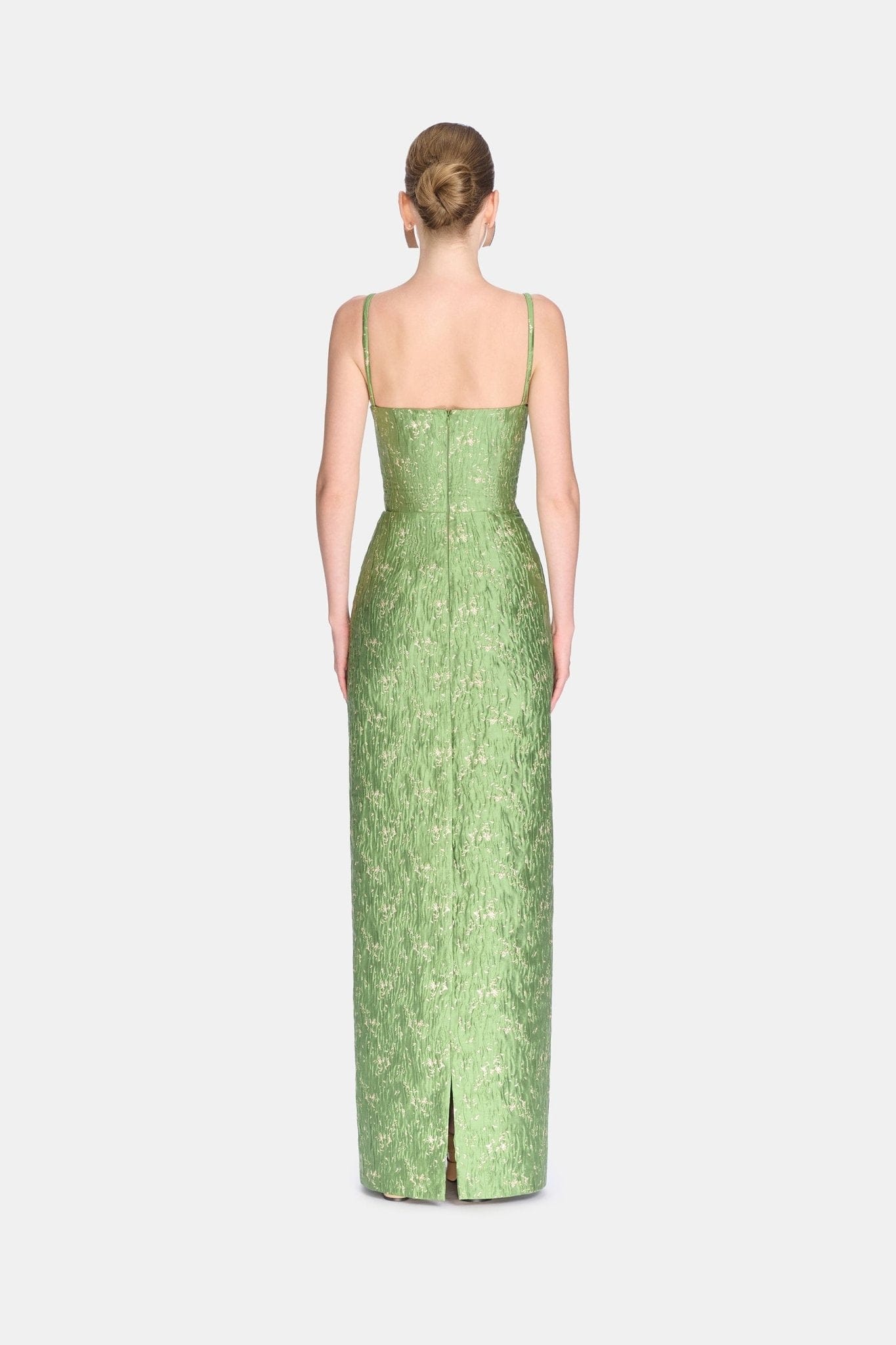 green brocade dress Green Brocade Silk Dress