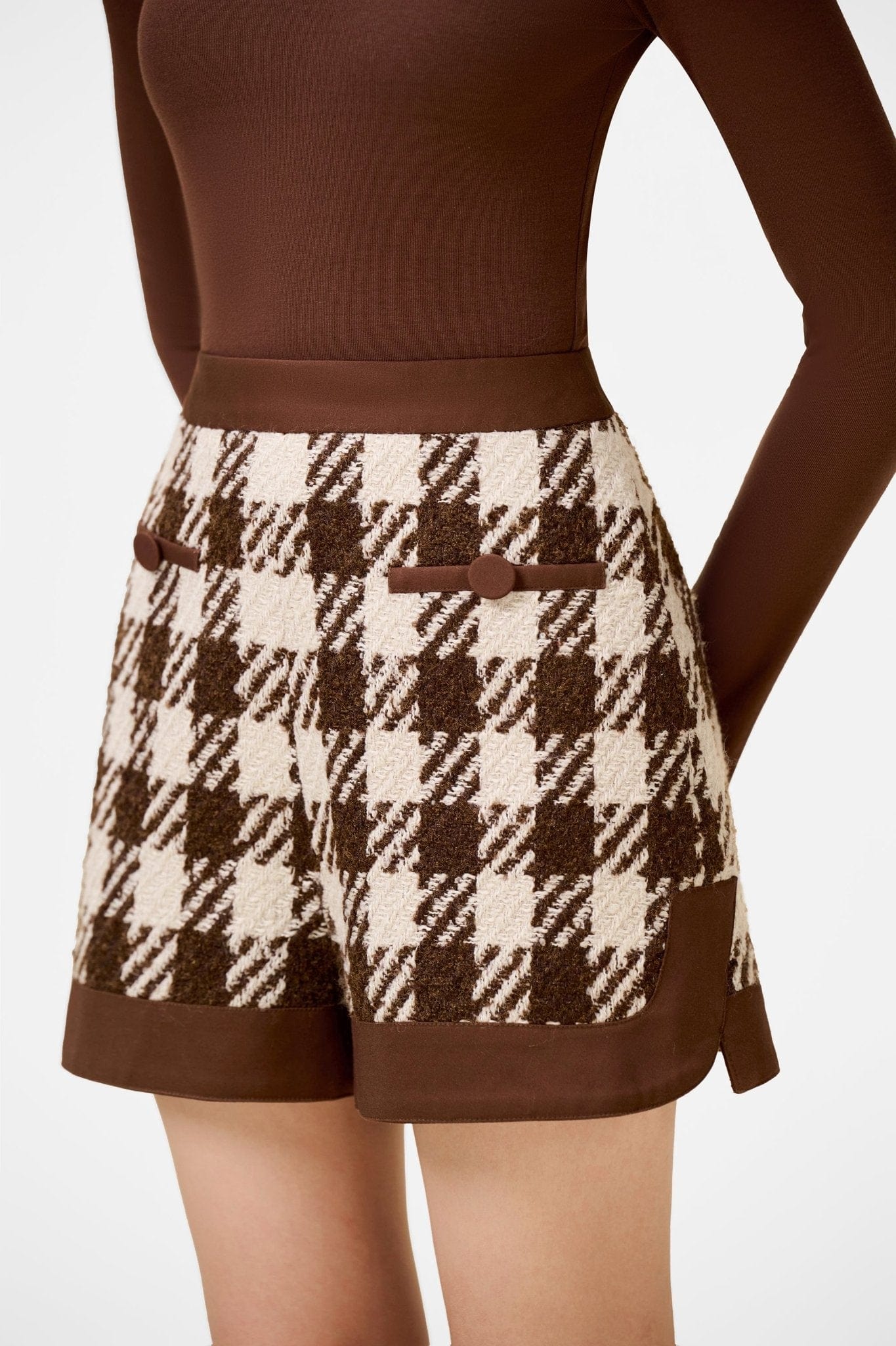 Brown Checkered Shorts - Montsand