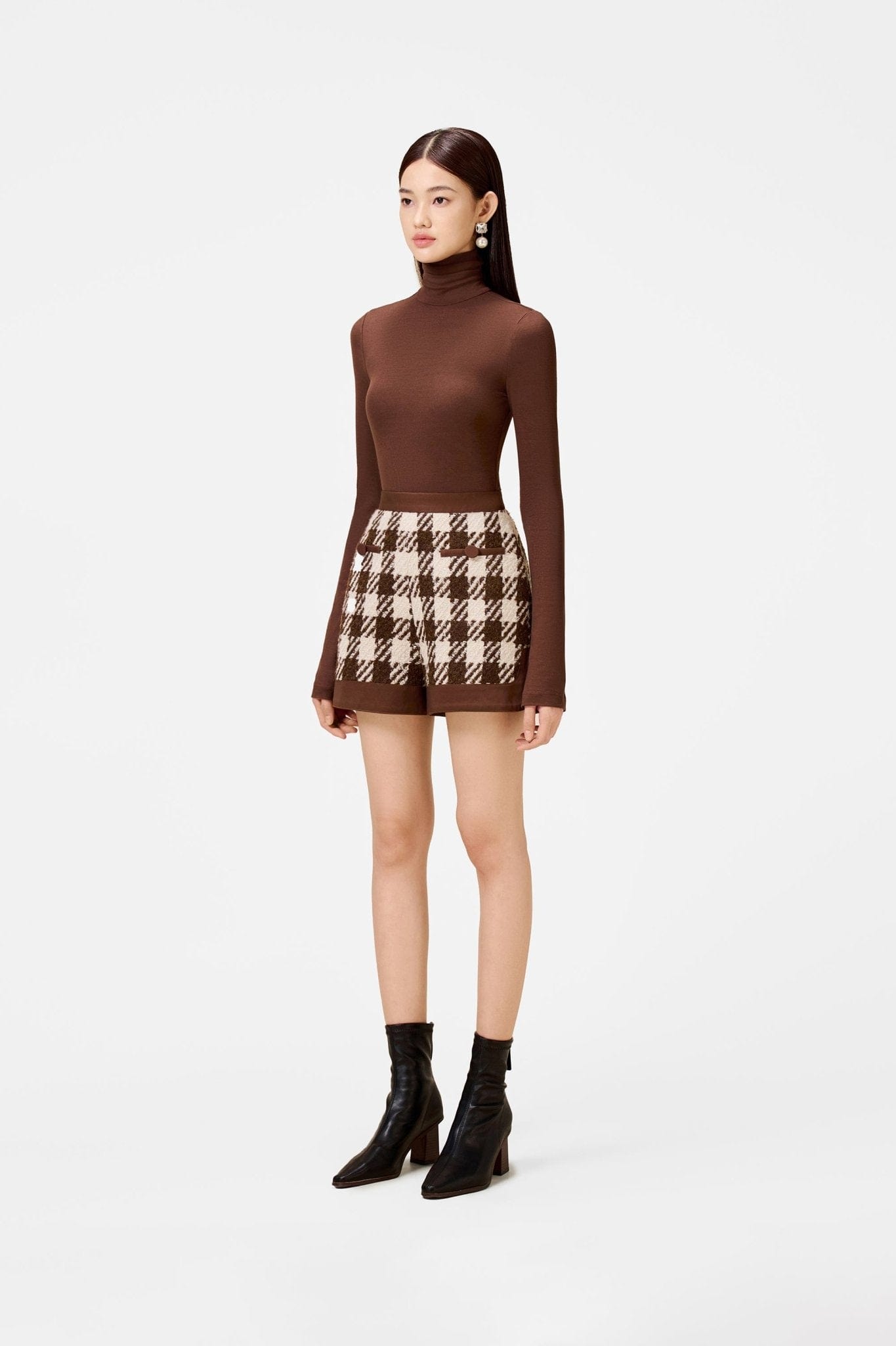 Brown Checkered Shorts - Montsand