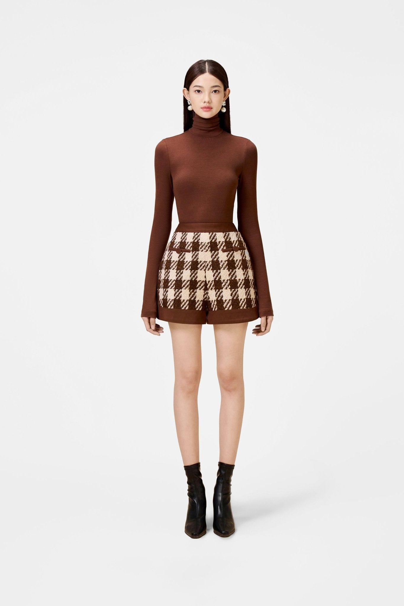 Brown Checkered Shorts - Montsand