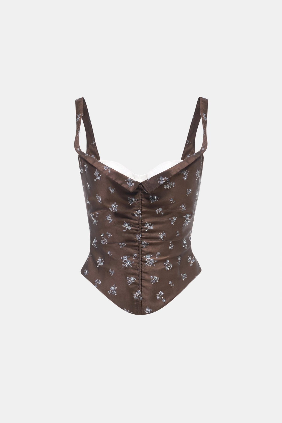 Brown Ditsy Floral Corset Top - Montsand