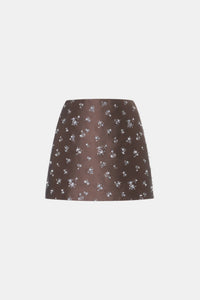 Brown Ditsy Floral Mini Skirt - Montsand