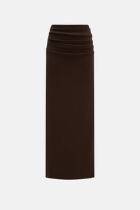 Brown Draped Maxi Skirt Skirts Montsand