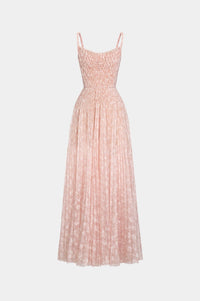 Brown Pleated Maxi Dress - Montsand