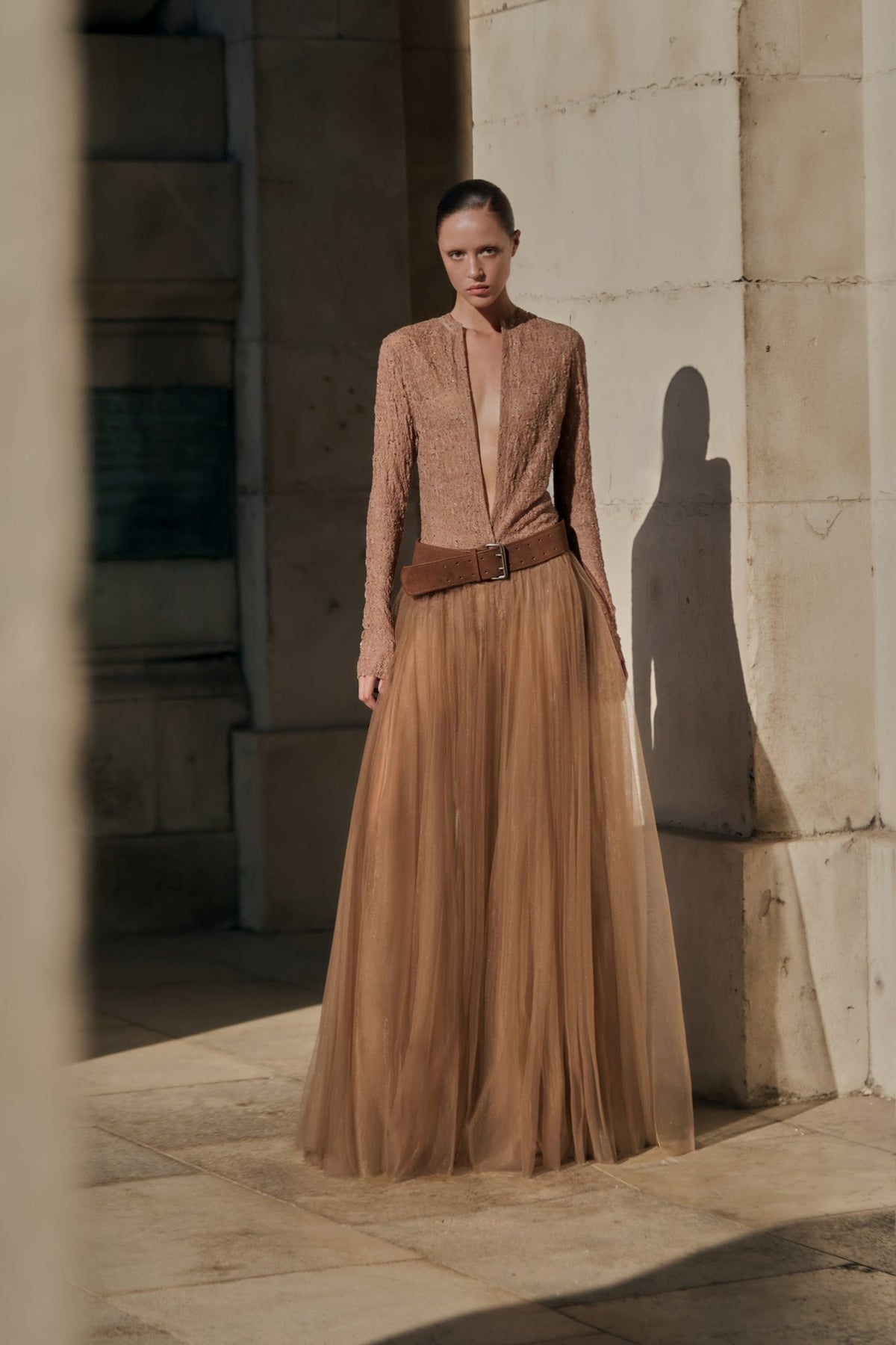 Brown Sheer Maxi Skirt - Montsand