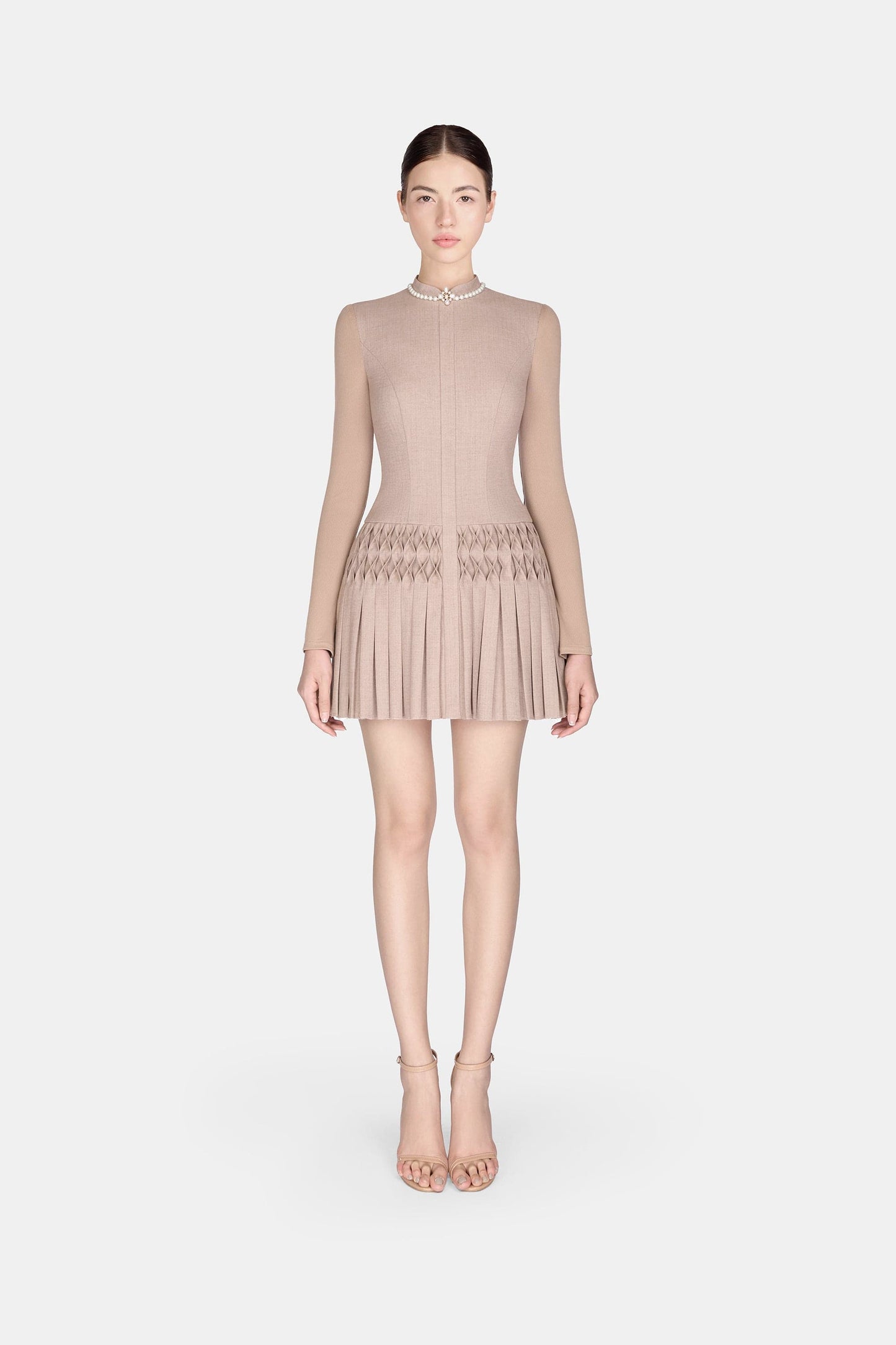 Brown Smocked Mini Dress - Montsand