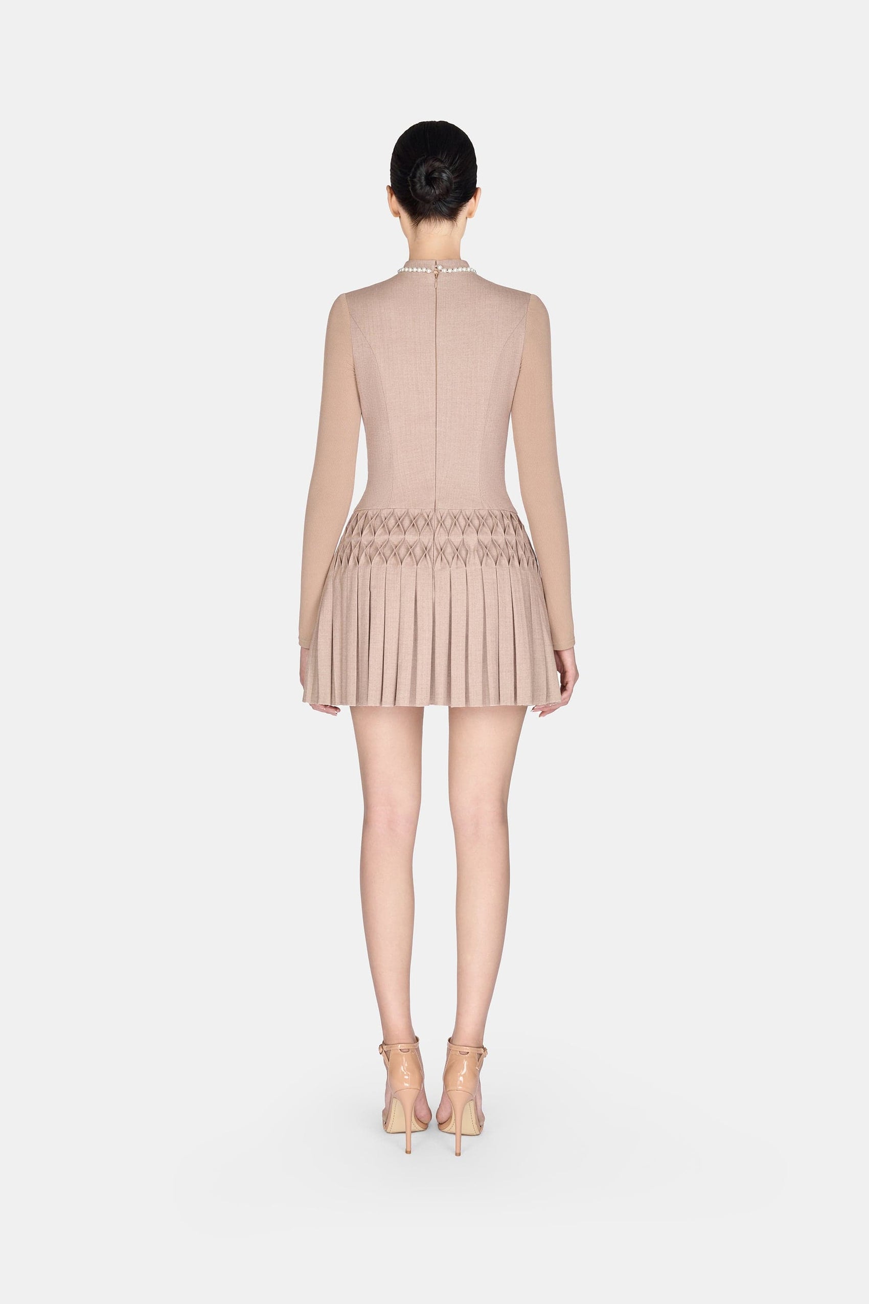 Brown Smocked Mini Dress - Montsand