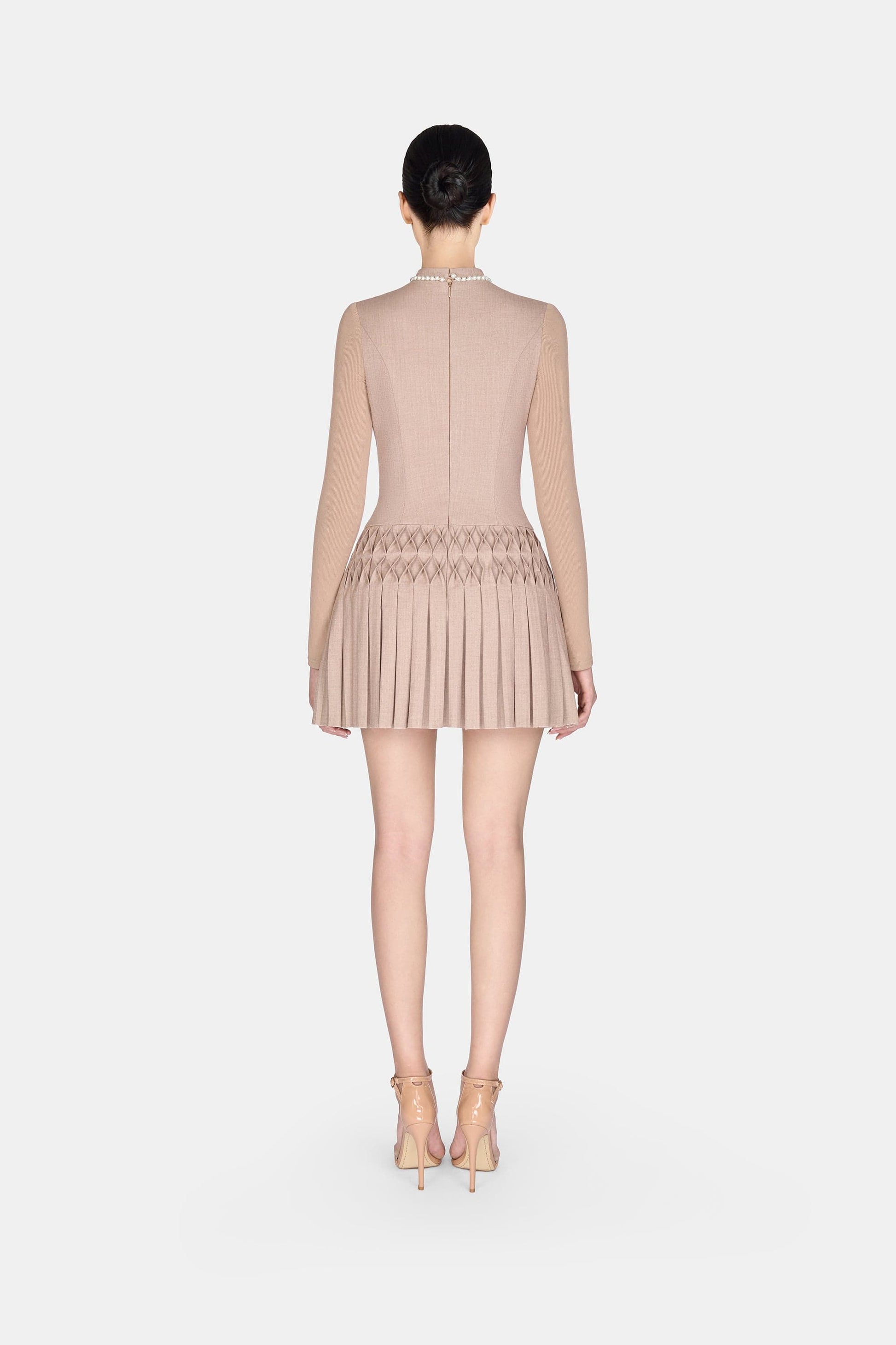 Brown Smocked Mini Dress - Montsand