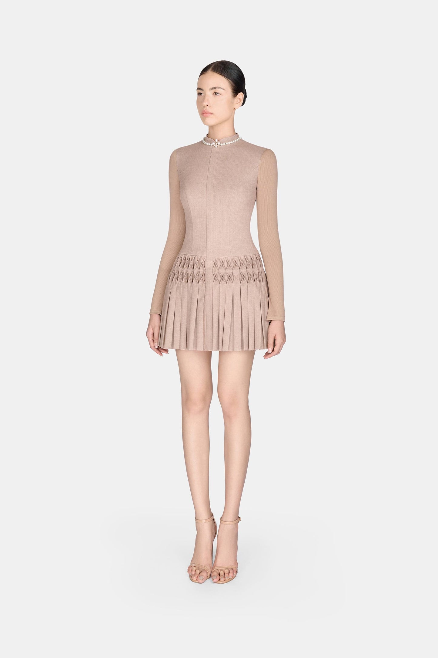 Brown Smocked Mini Dress - Montsand