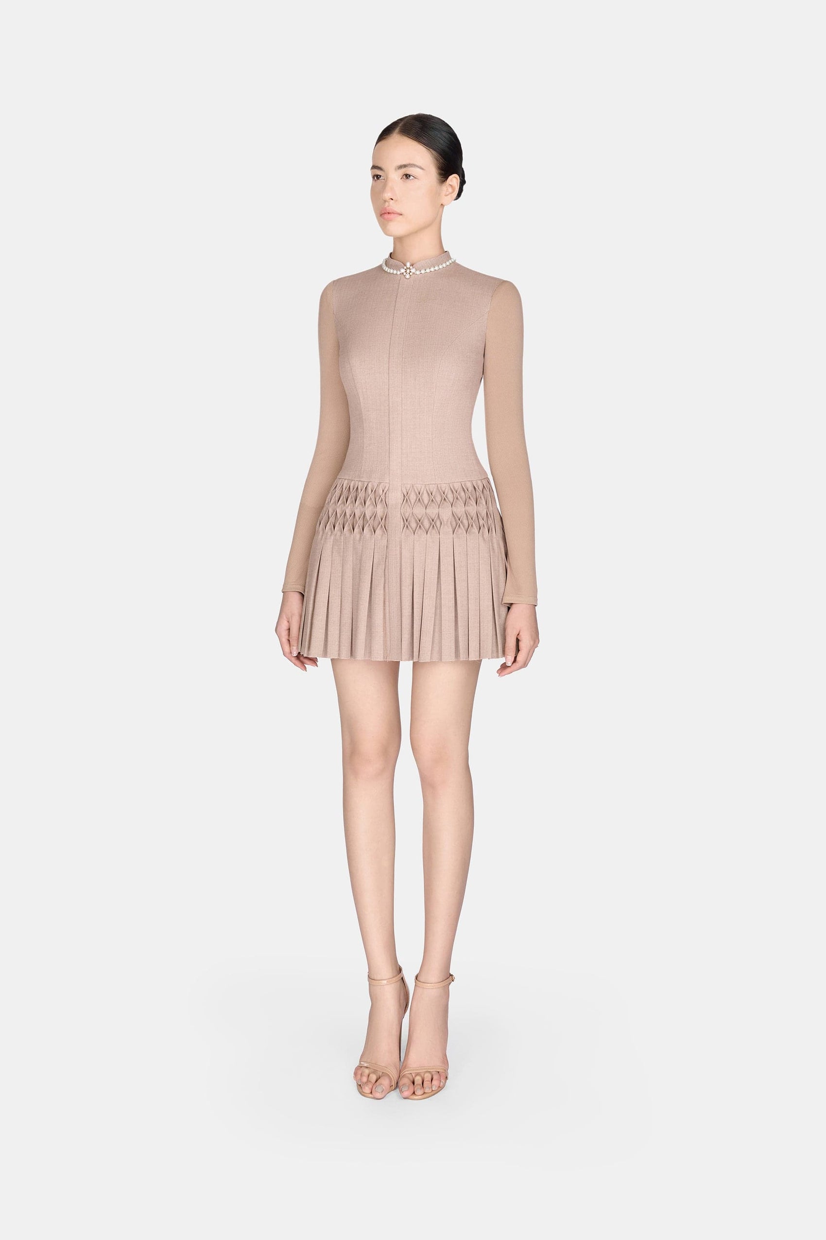 Brown Smocked Mini Dress - Montsand