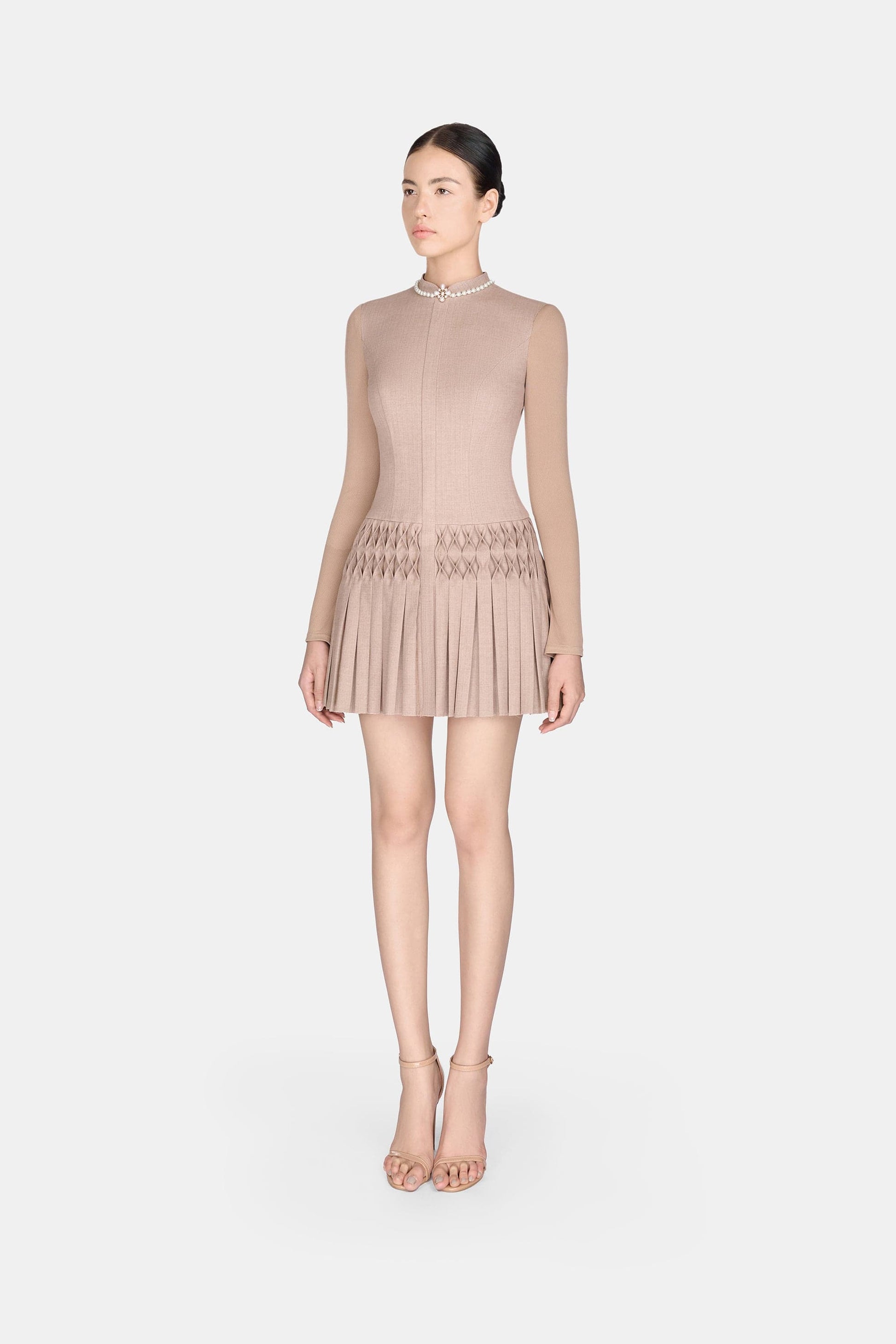 Brown Smocked Mini Dress - Montsand