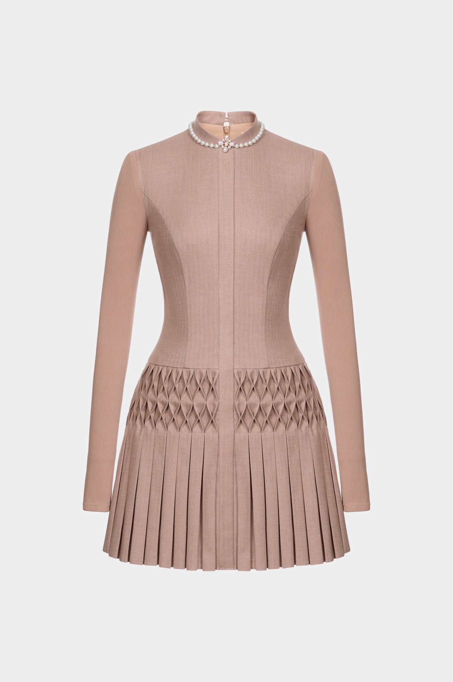 Brown Smocked Mini Dress - Montsand