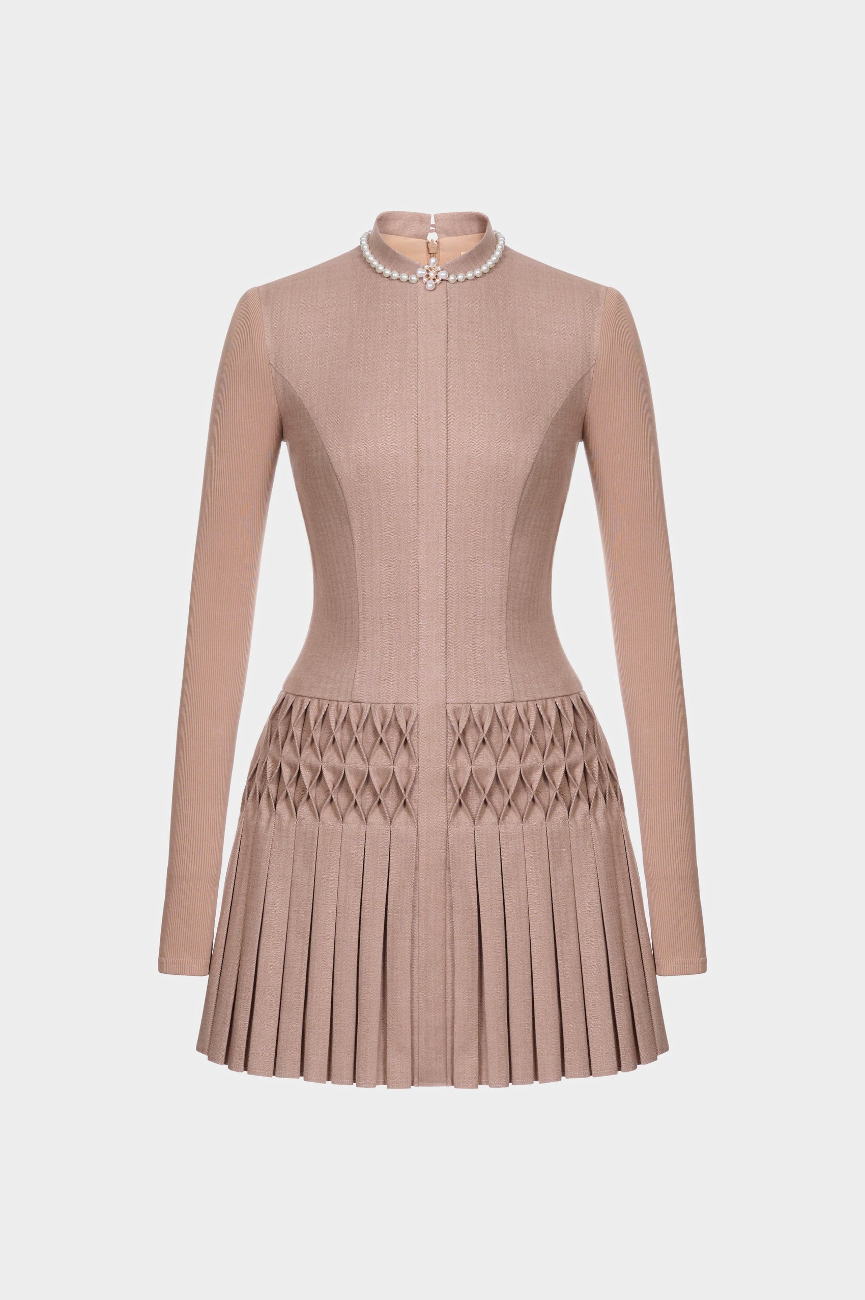 Brown Smocked Mini Dress - Montsand