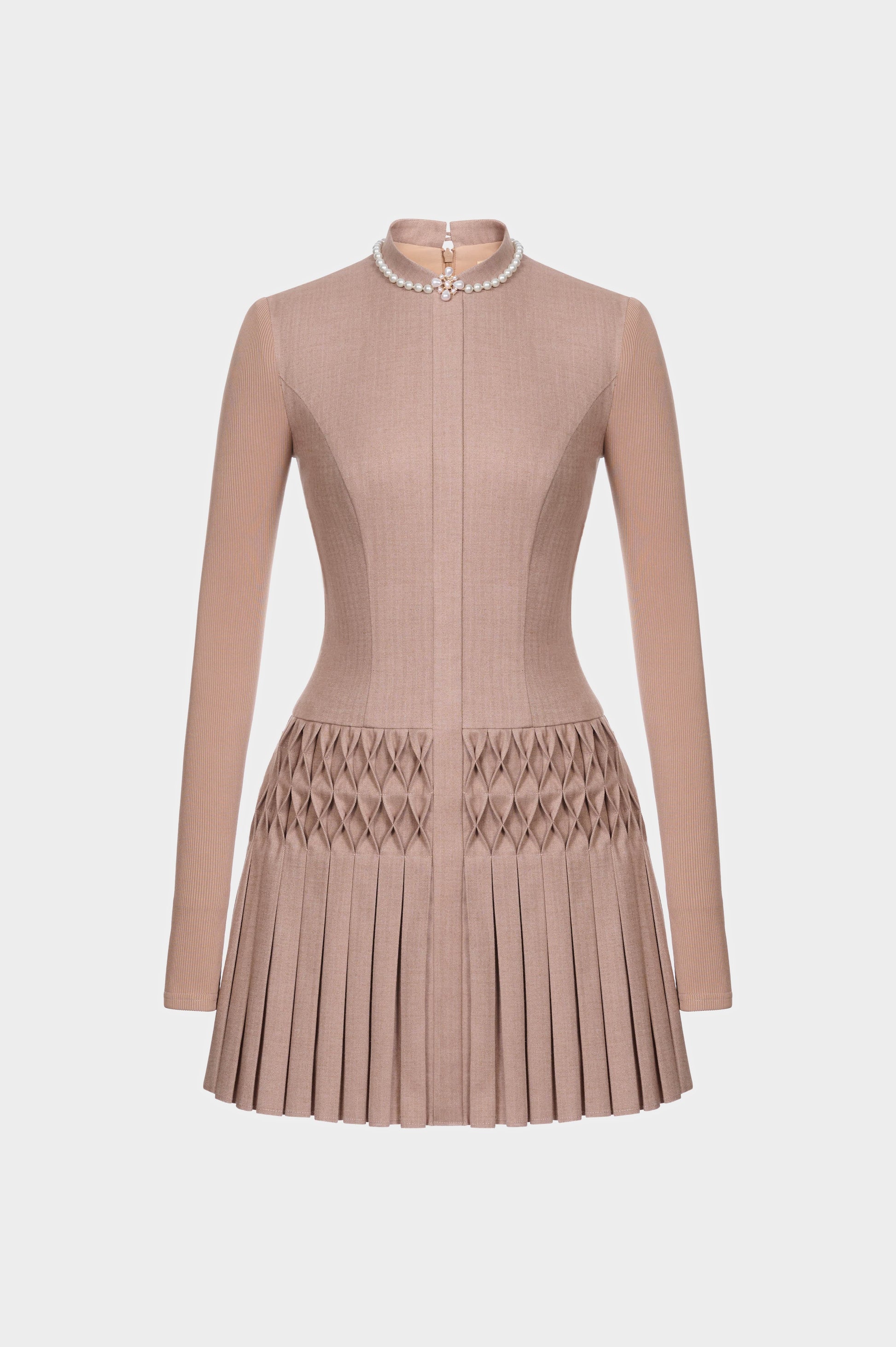 Brown Smocked Mini Dress - Montsand