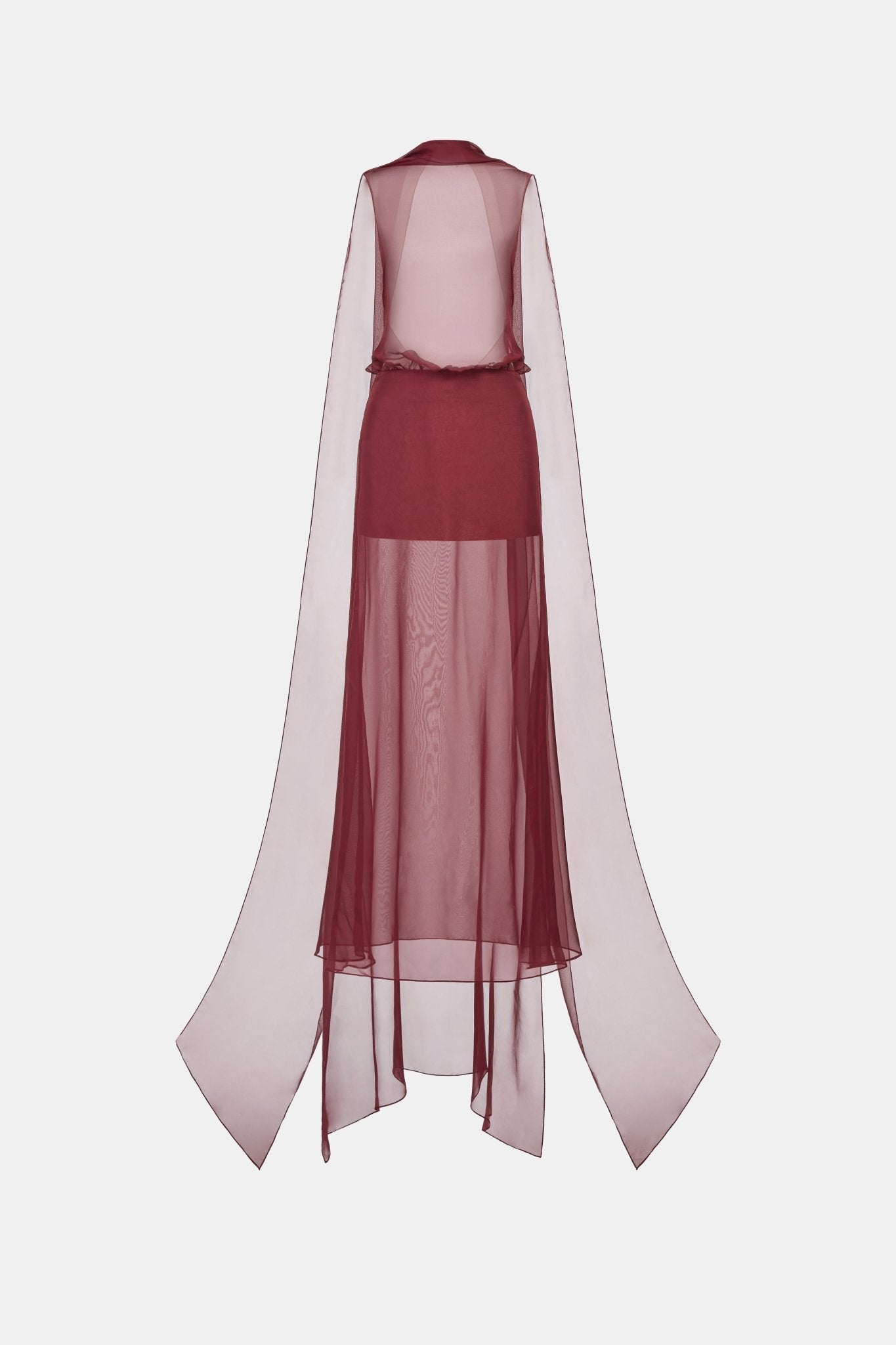 Burgundy Chiffon Dress - Montsand