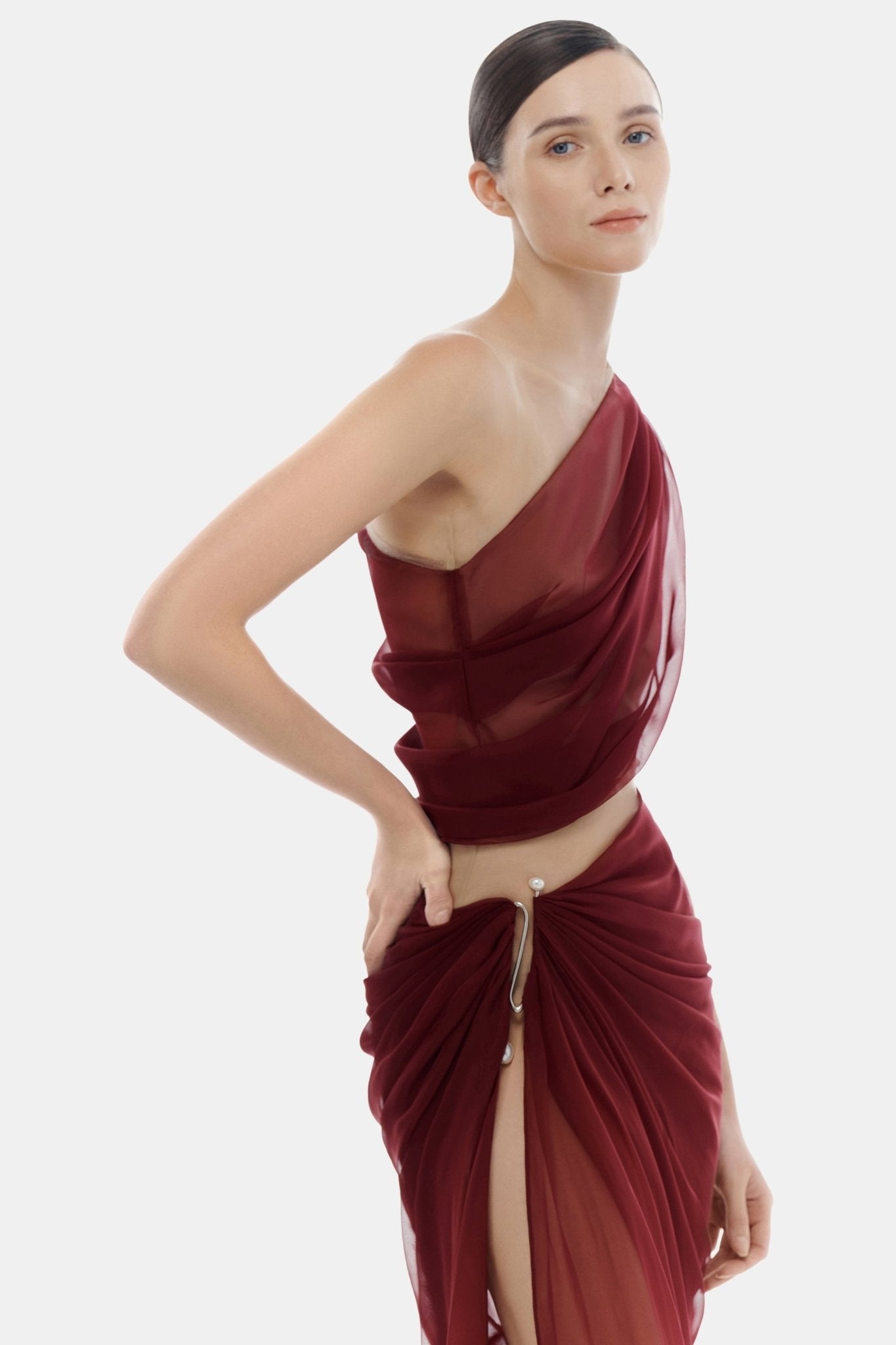 Burgundy Draped Top - Montsand