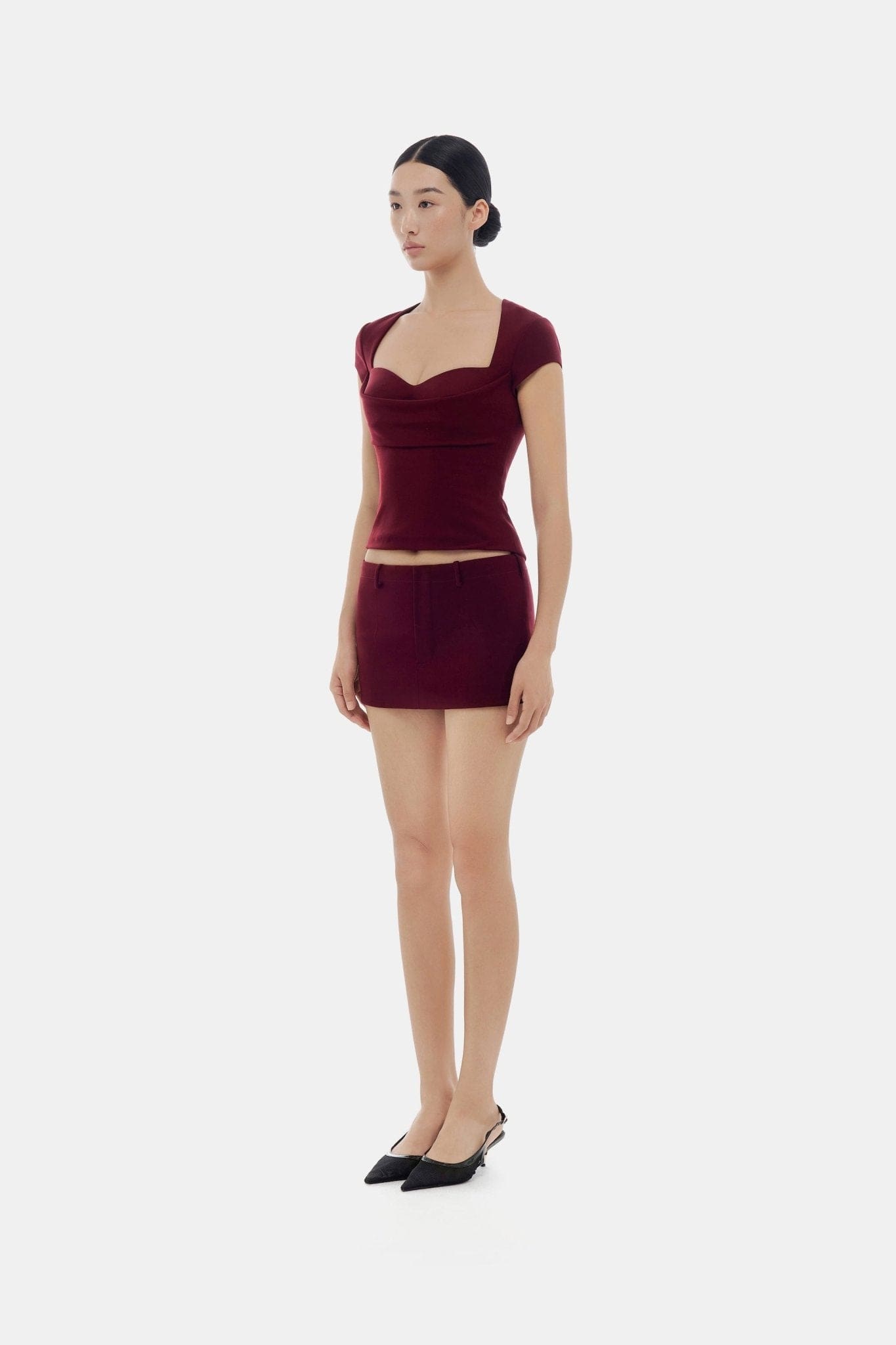 Burgundy Draped Top - Montsand