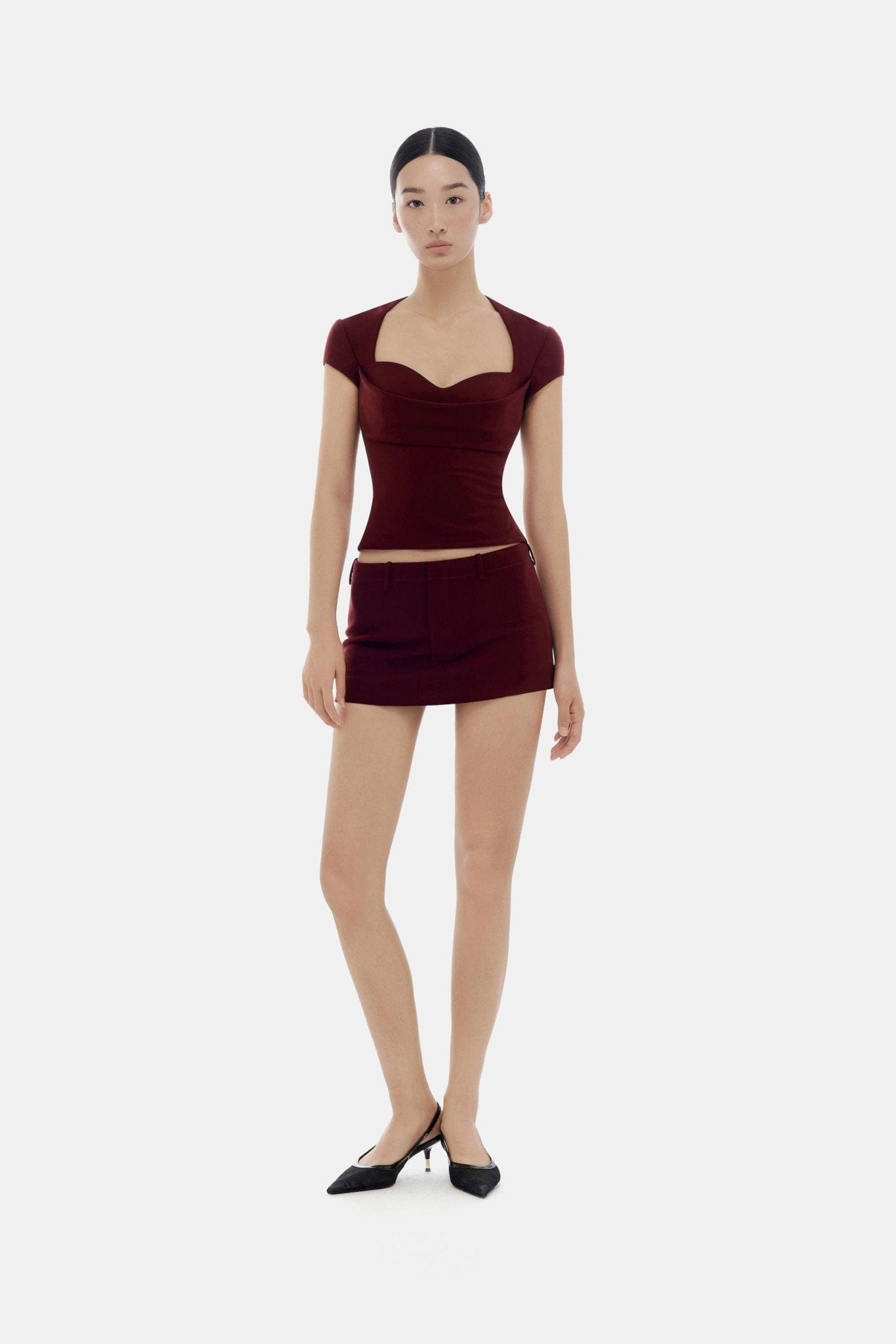 Burgundy Draped Top - Montsand