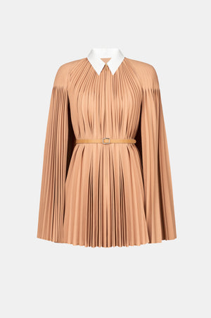 Camel Pleated Cape