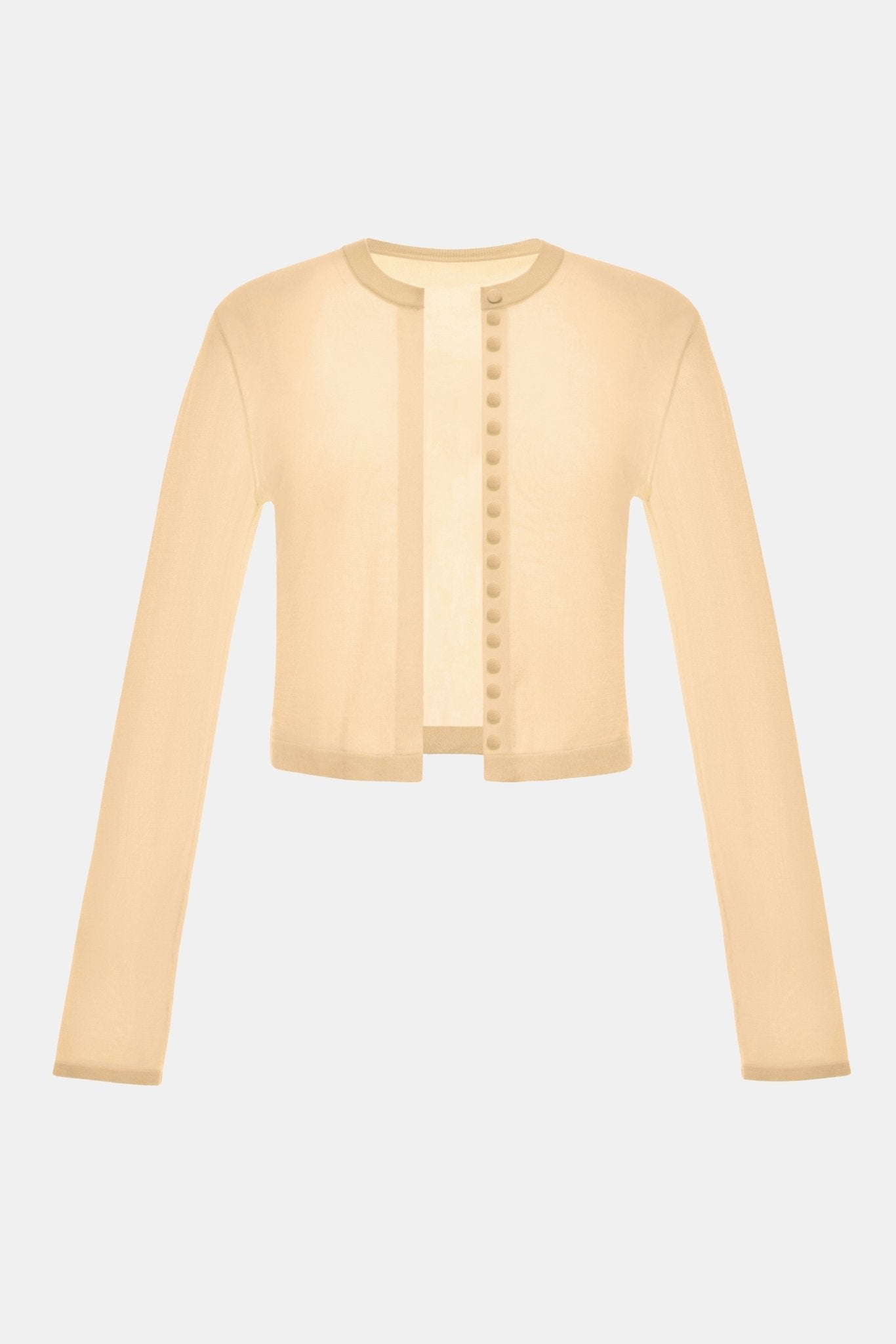 Camel Button - Up Crop Cardigan - Montsand