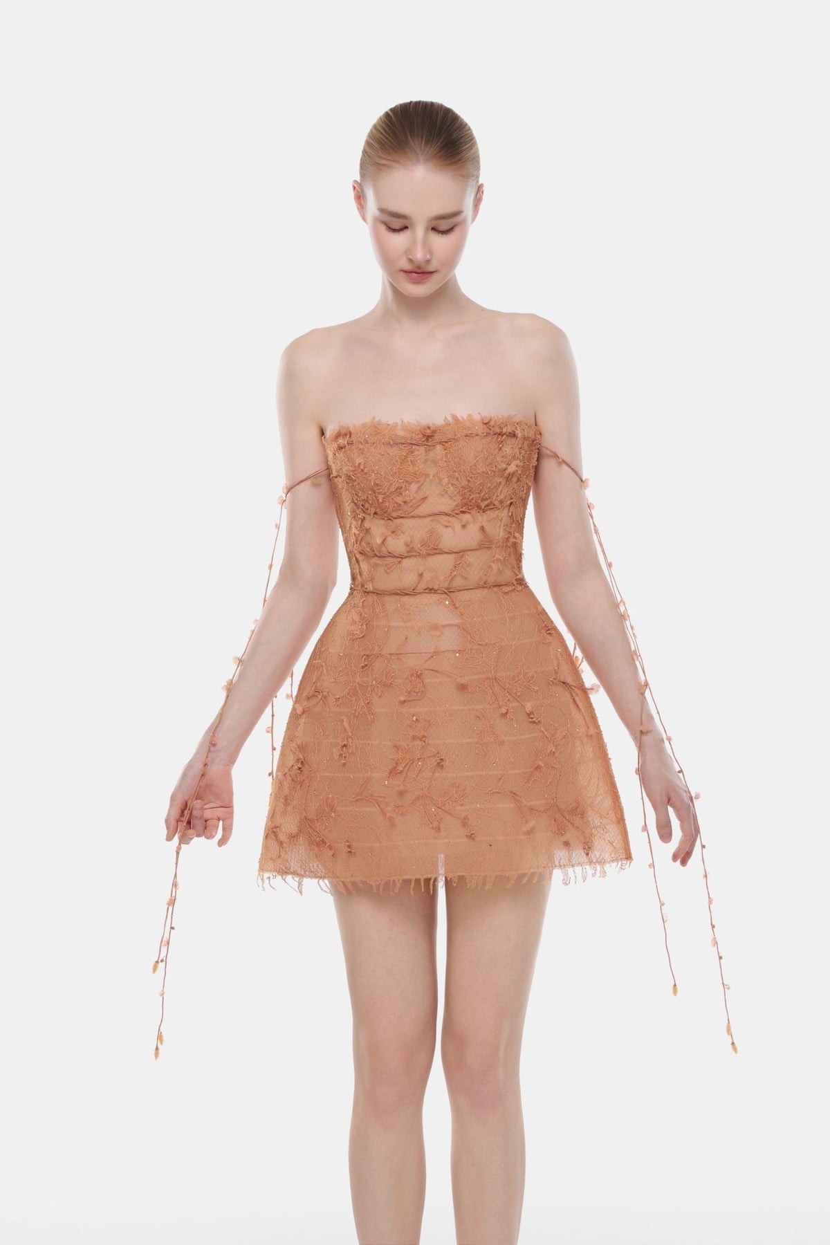 Camel Floral String Mini Dress - Montsand