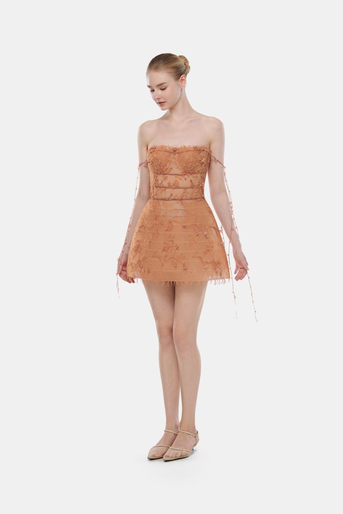 Camel Floral String Mini Dress - Montsand