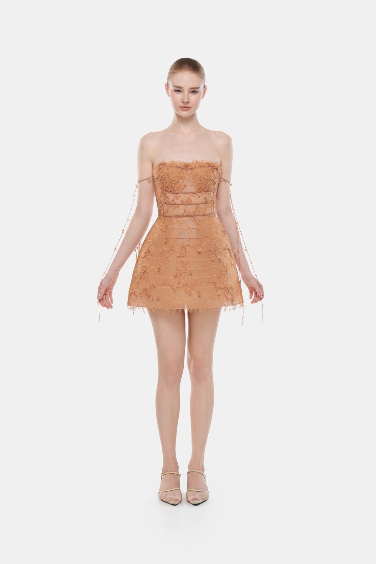 Camel Floral String Mini Dress - Montsand