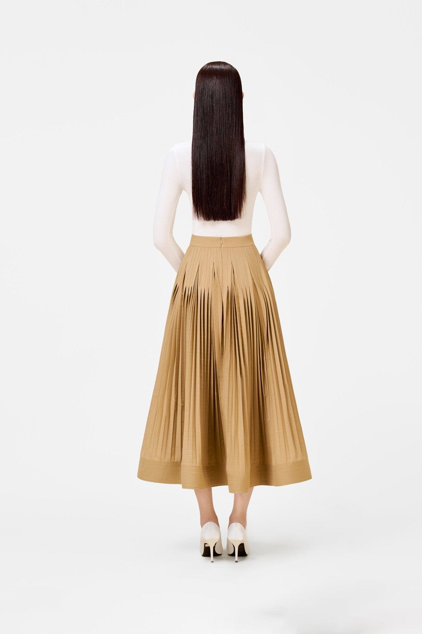 Camel Pleated Skirt - Montsand