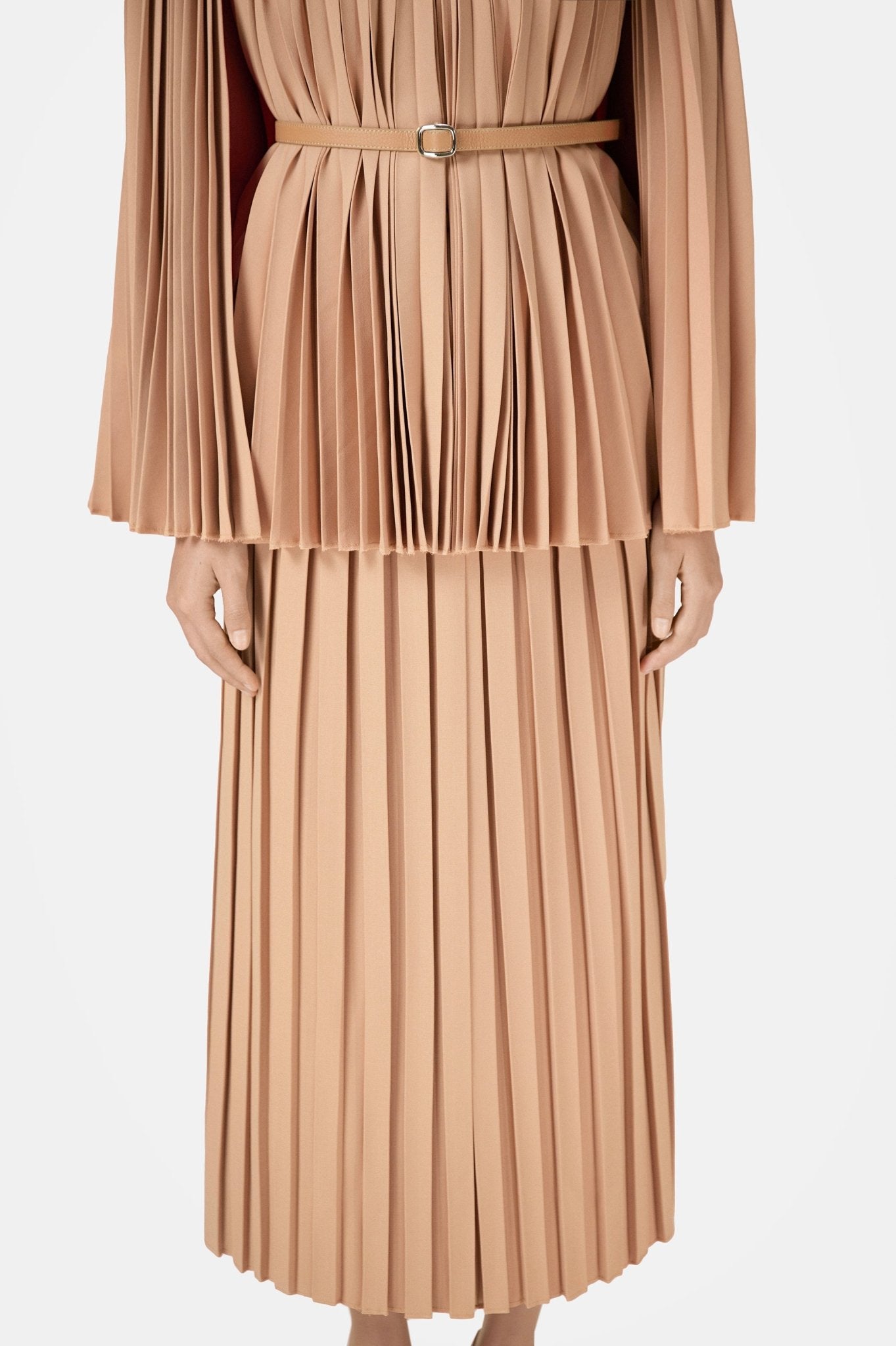 Camel Pleated Skirt - Montsand