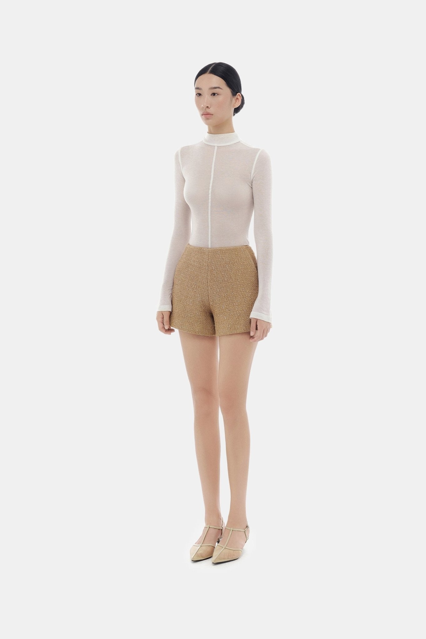 Camel Tweed Shorts - Montsand