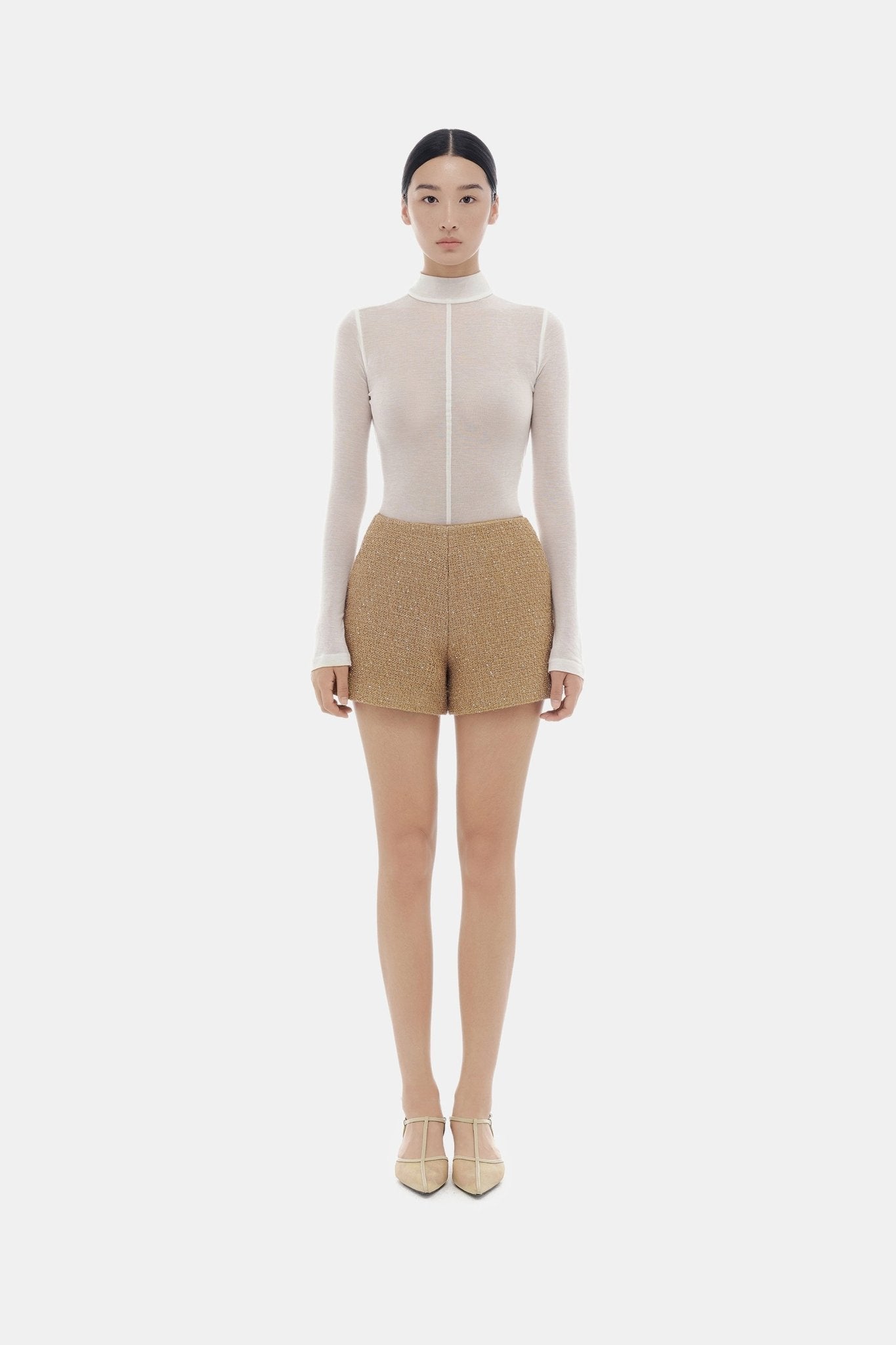 Camel Tweed Shorts - Montsand