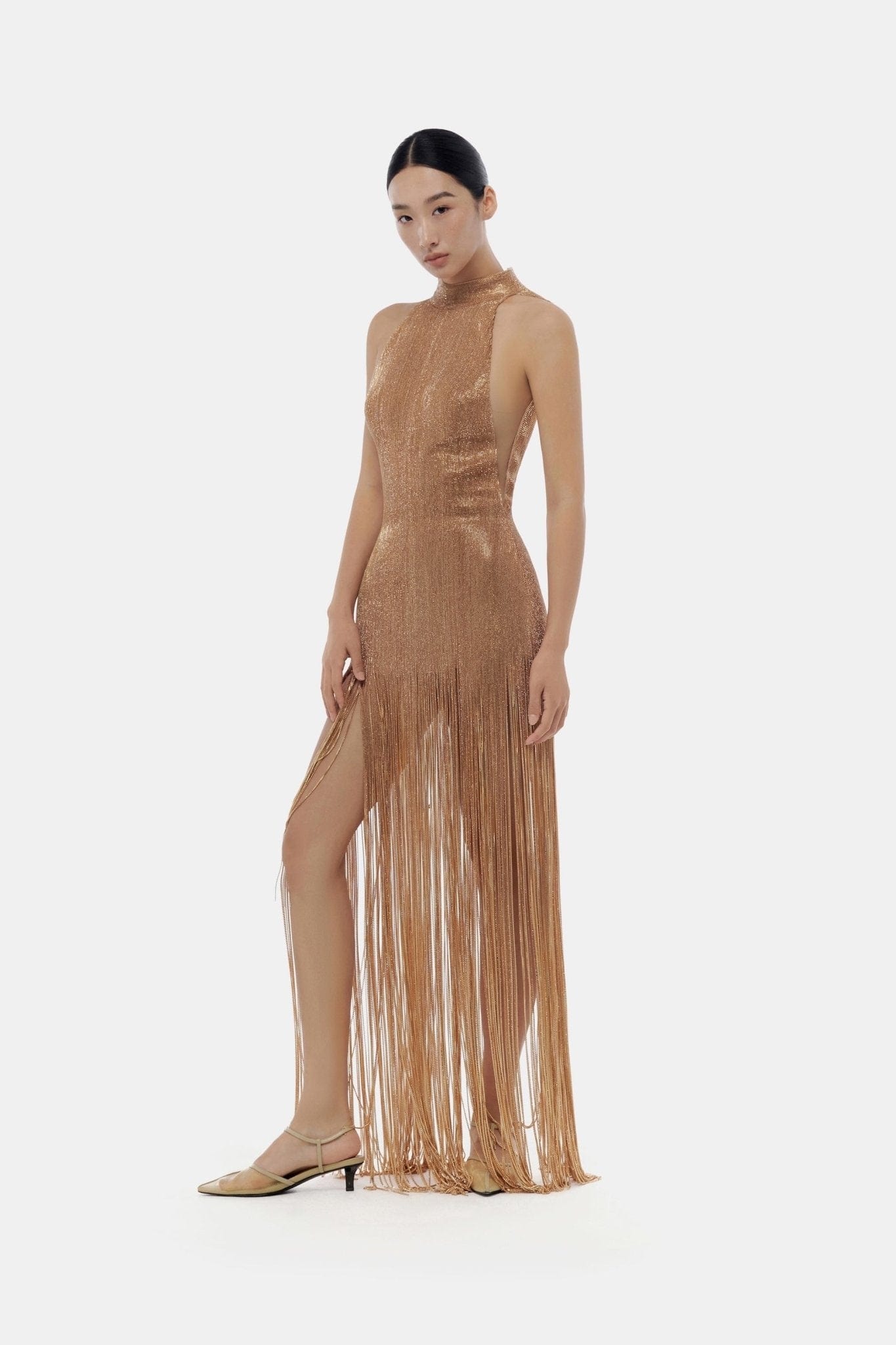 Champagne Crystalized Dress - Montsand