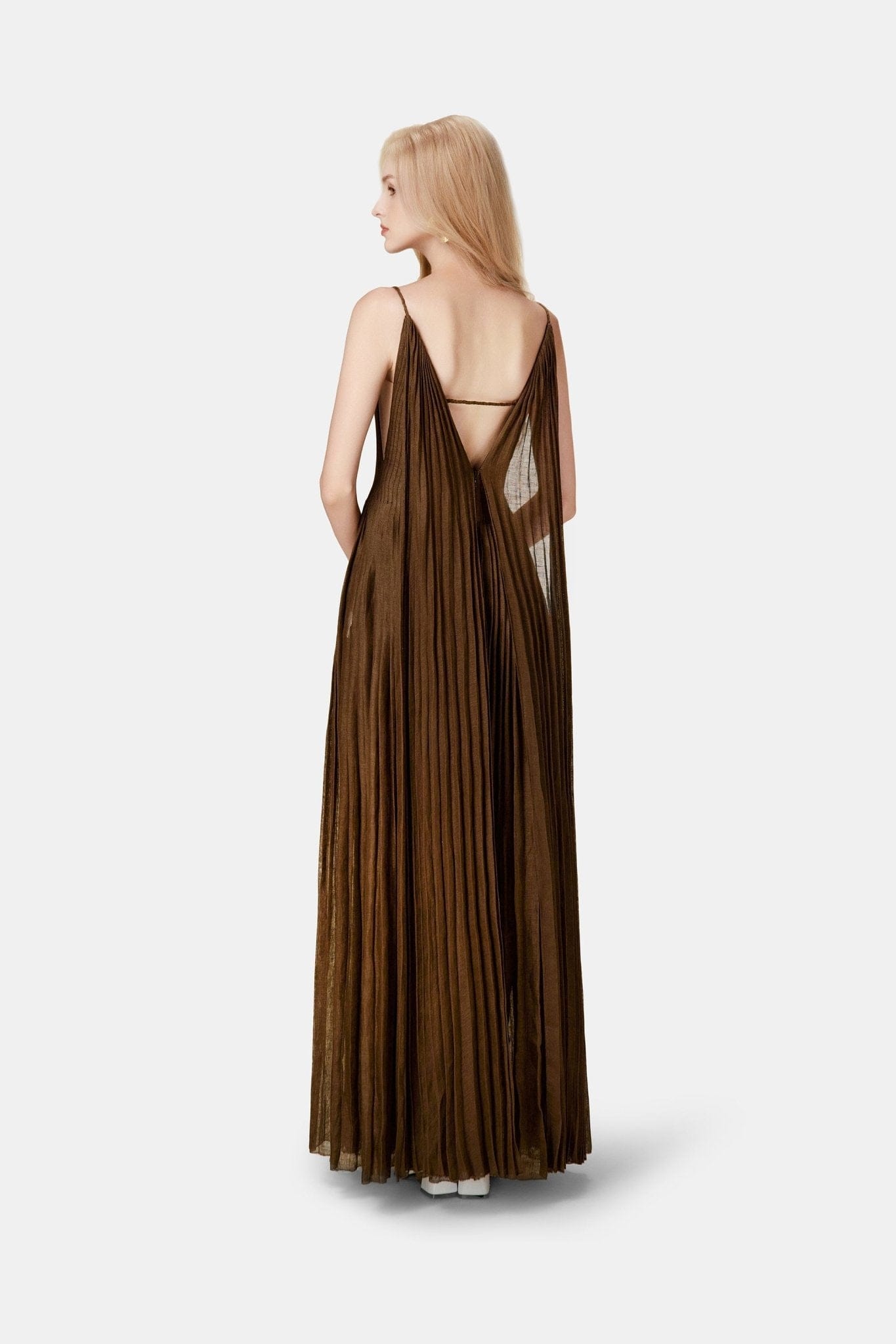 Chocolate Linen Maxi Dress - Montsand