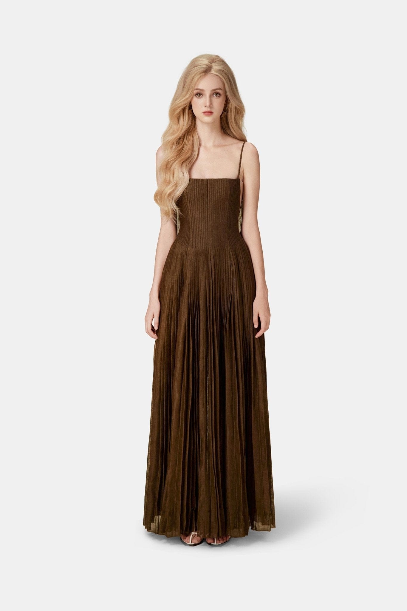 Chocolate Linen Maxi Dress M Chocolate Linen Maxi Dress M