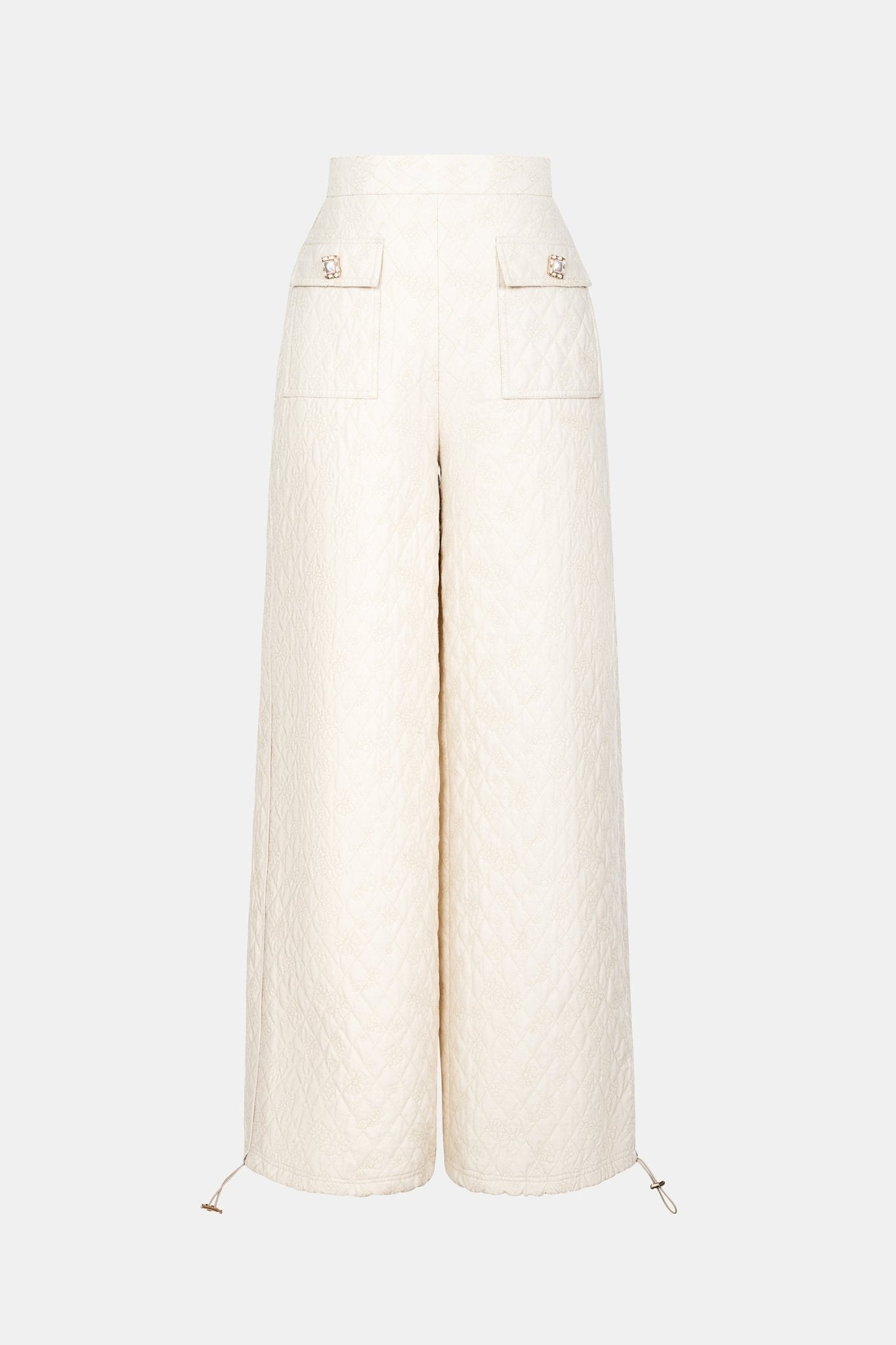 Cream Quilted Trousers - Montsand