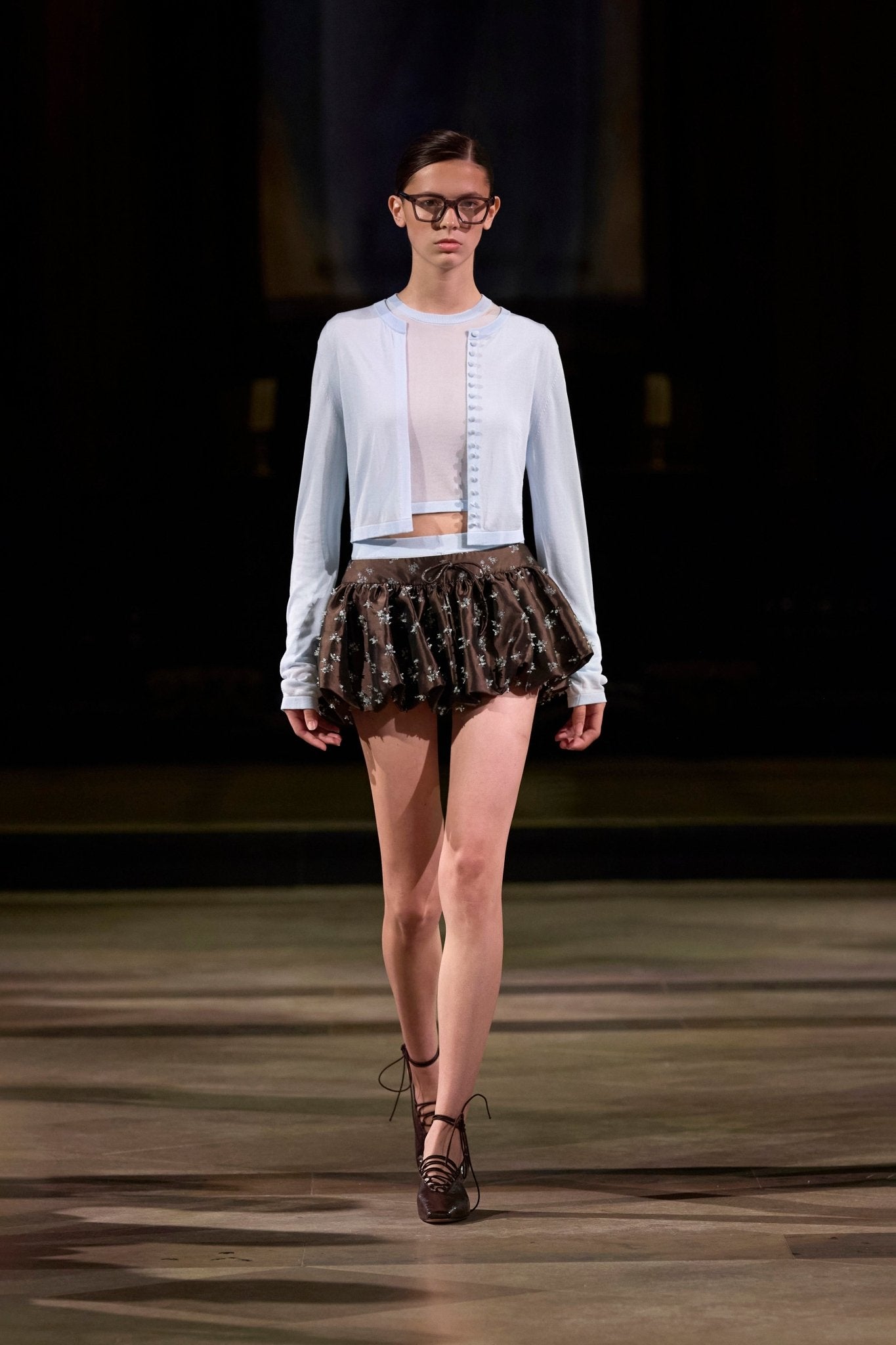 Crop Cardigan Mini Skirt Set - Montsand