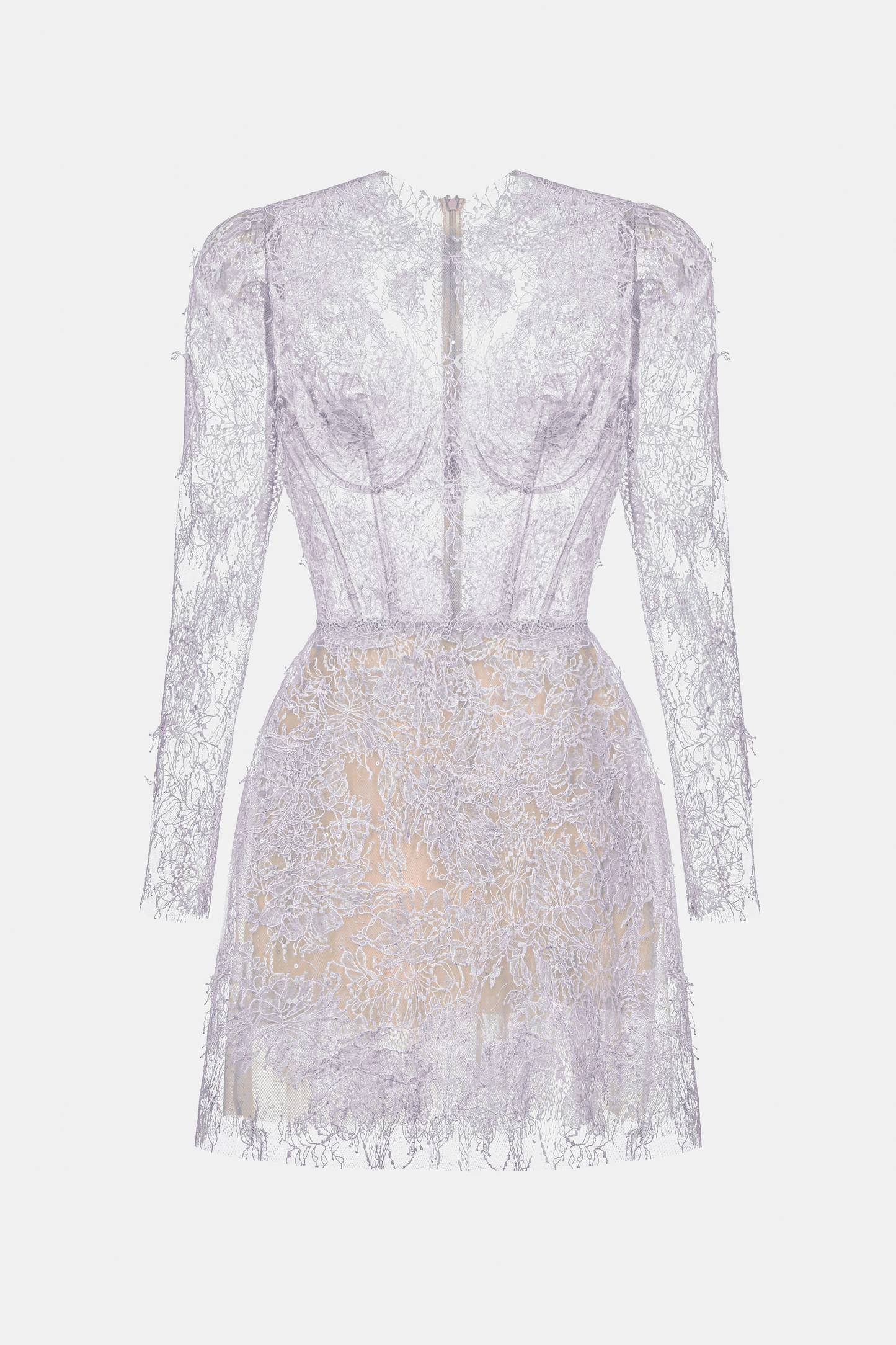 Baby Violet Beaded Lace Mini Dress