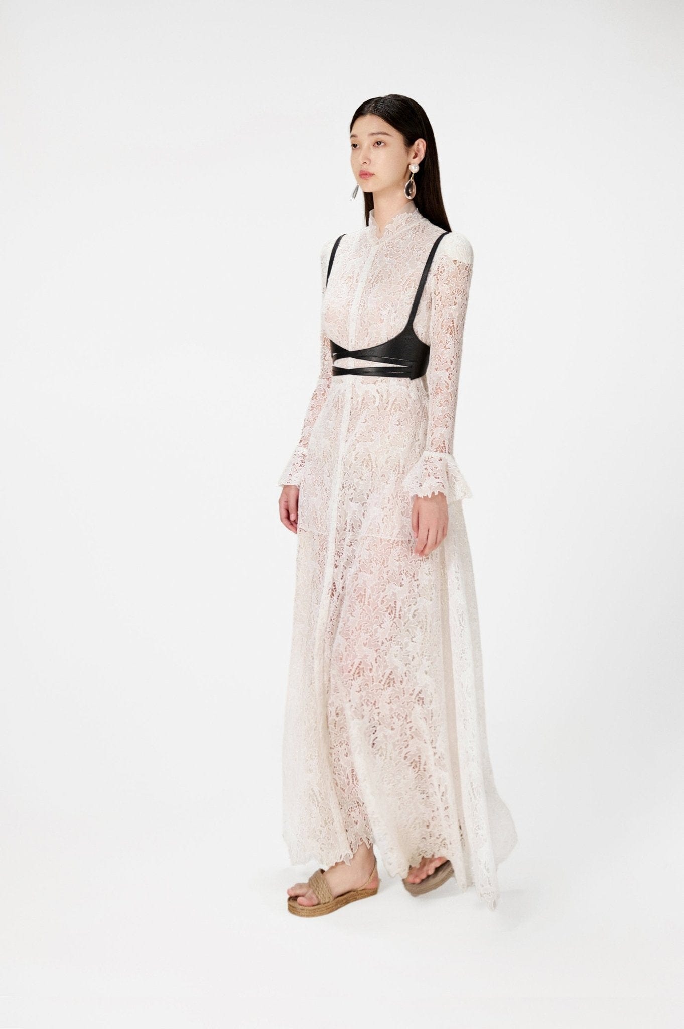 Deer Lace Long Dress - Montsand