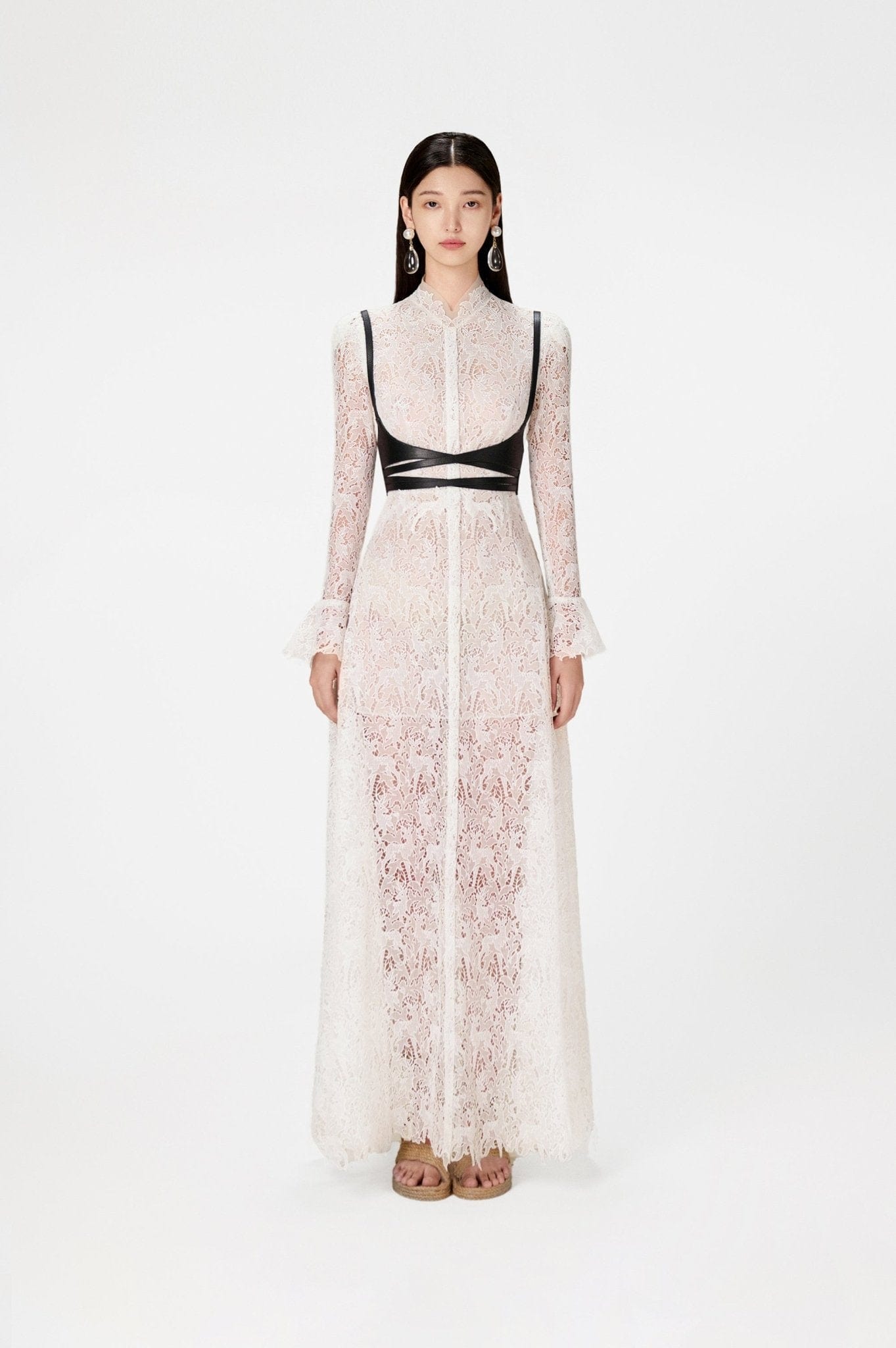 Deer Lace Long Dress - Montsand
