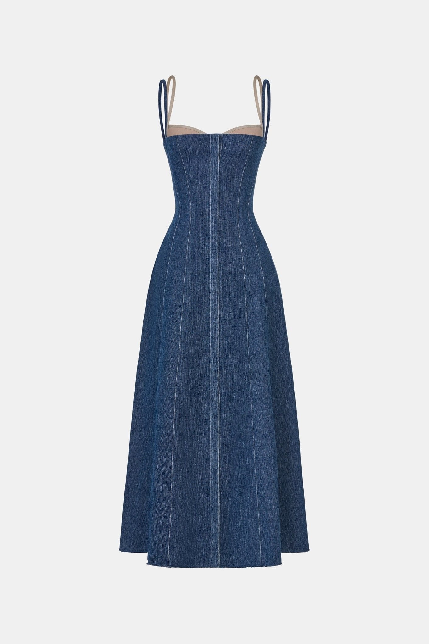 Denim Blue Corset Midi Dress - Montsand