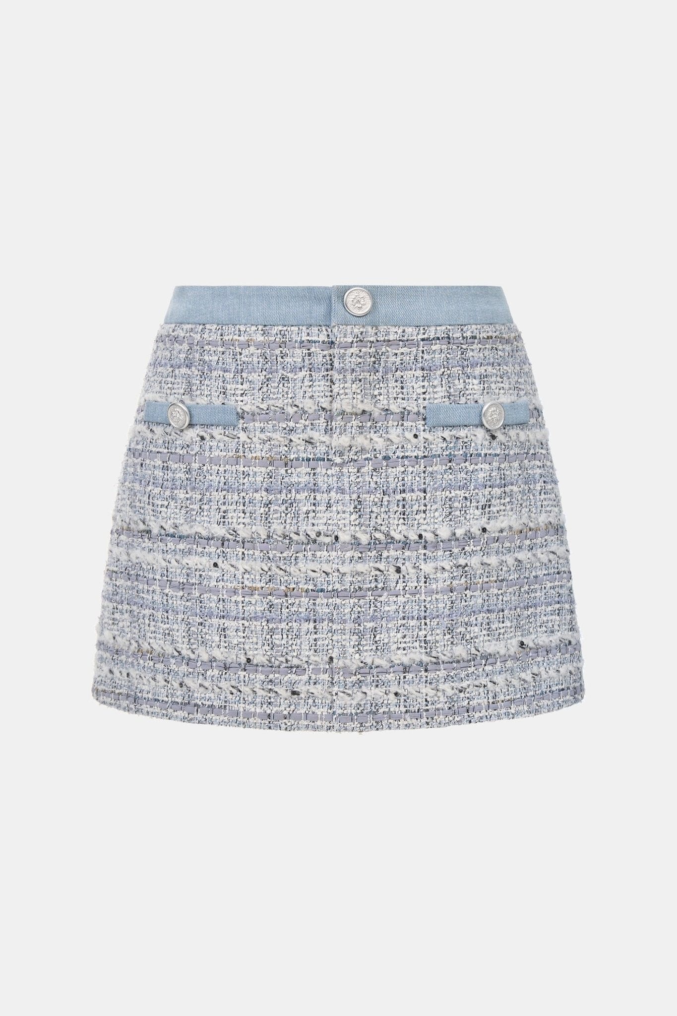 Denim Blue Tweed Skirt - Montsand