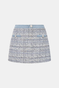 Denim Blue Tweed Skirt - Montsand