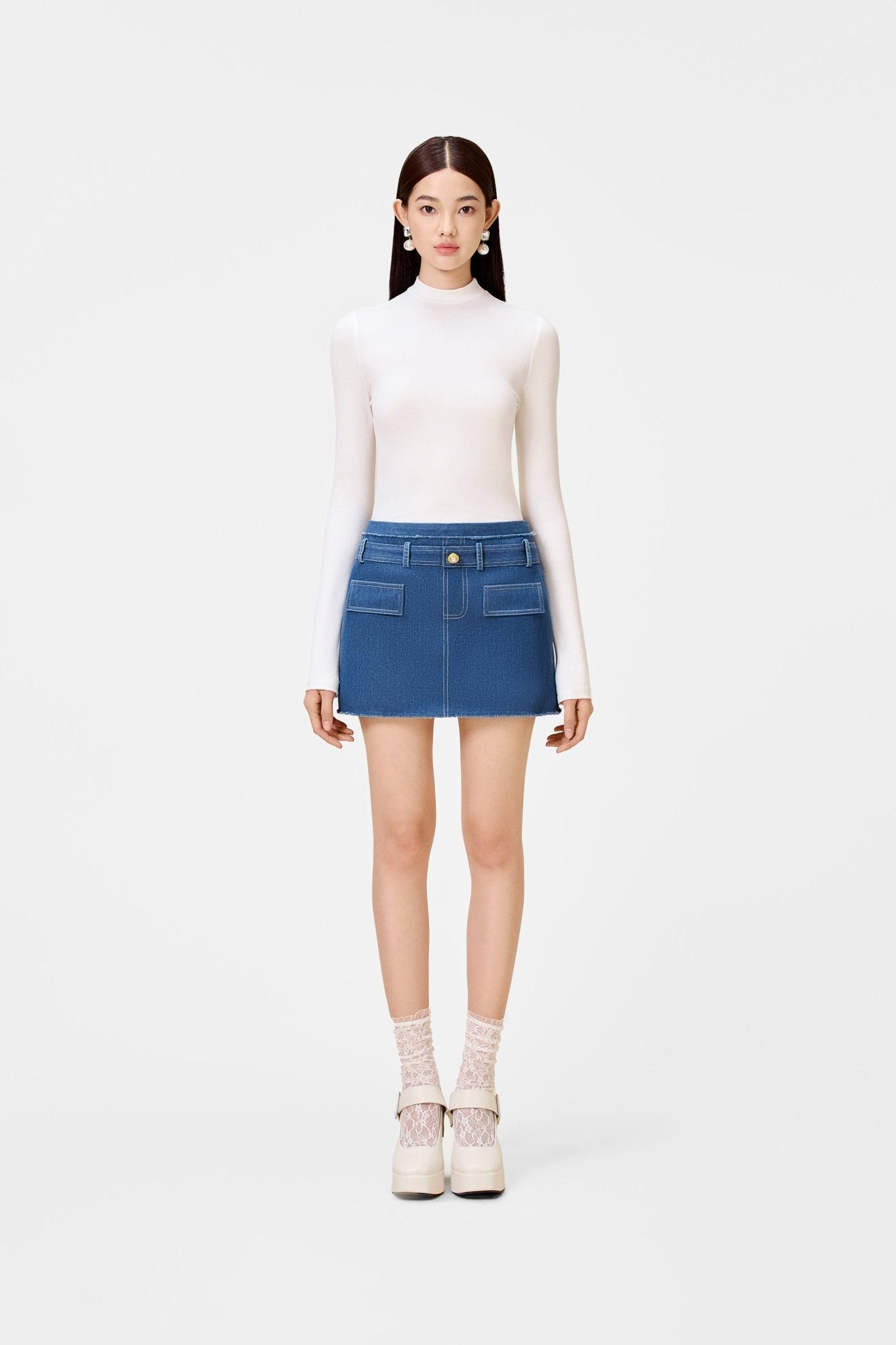 Denim Tweed Mini Skirt - Montsand