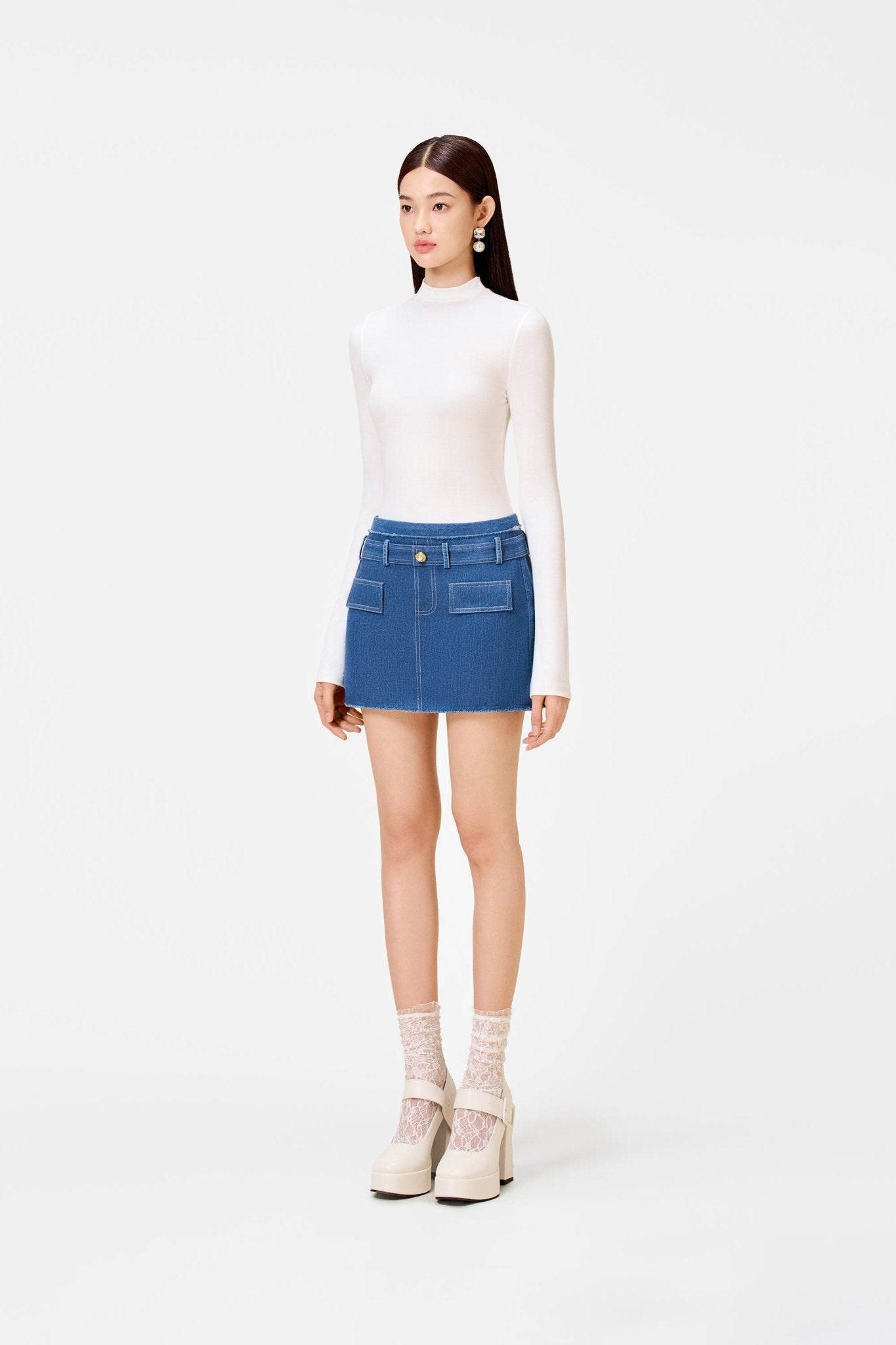 Denim Tweed Mini Skirt - Montsand