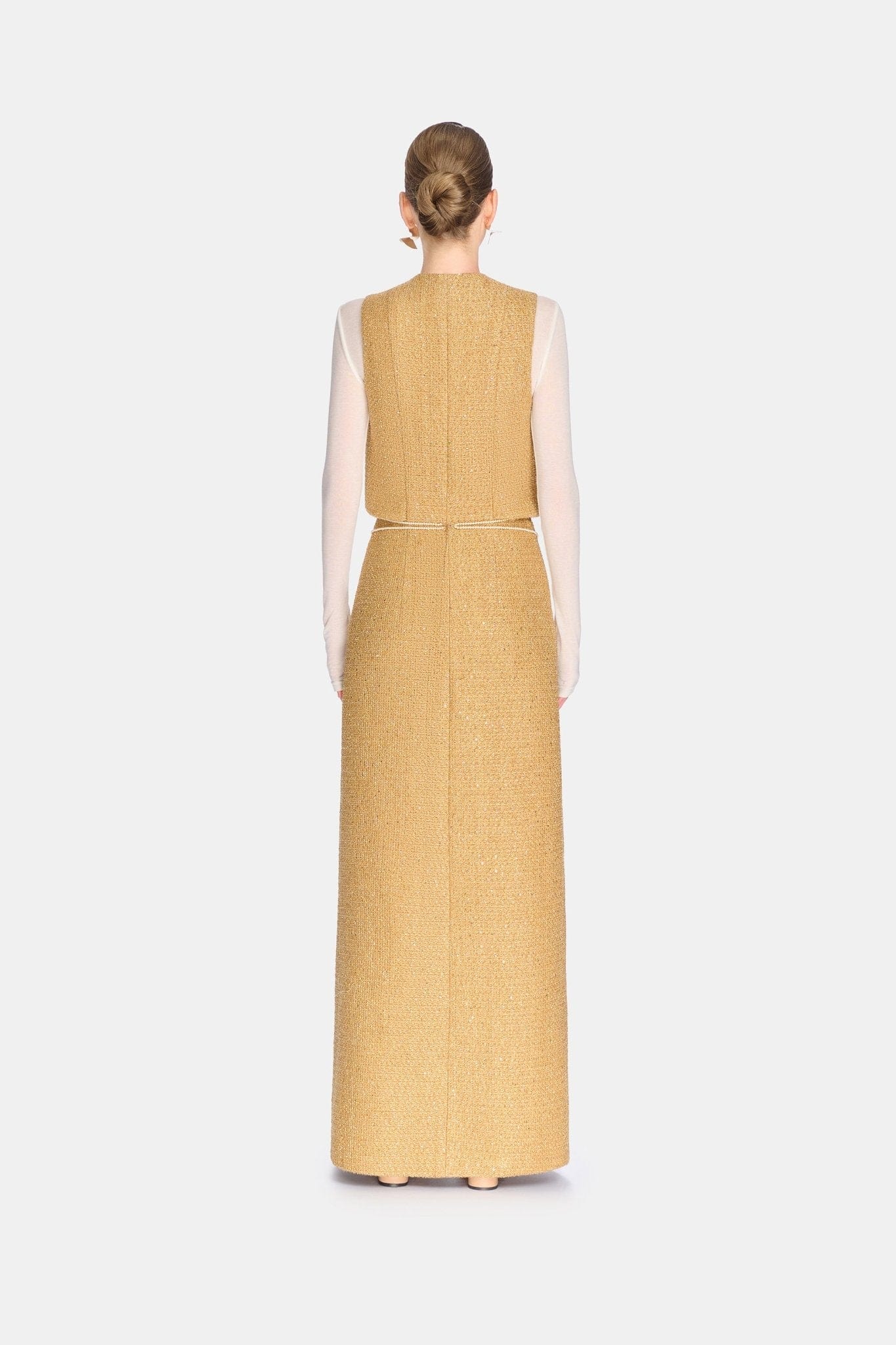 gold tweed dress Gold Harmonia Tweed Dress XS