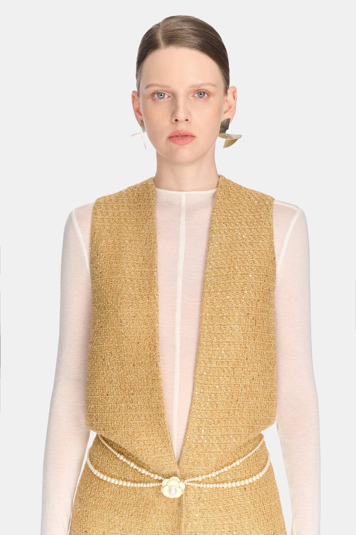 gold tweed dress Gold Harmonia Tweed Dress XS