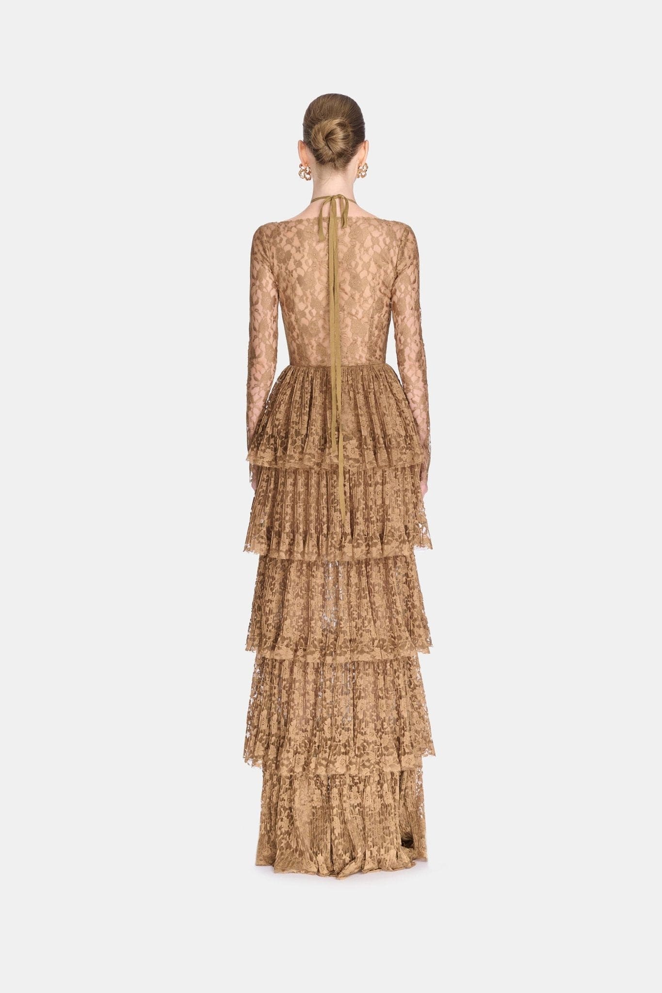 Gold Lace Layered Dress - Montsand