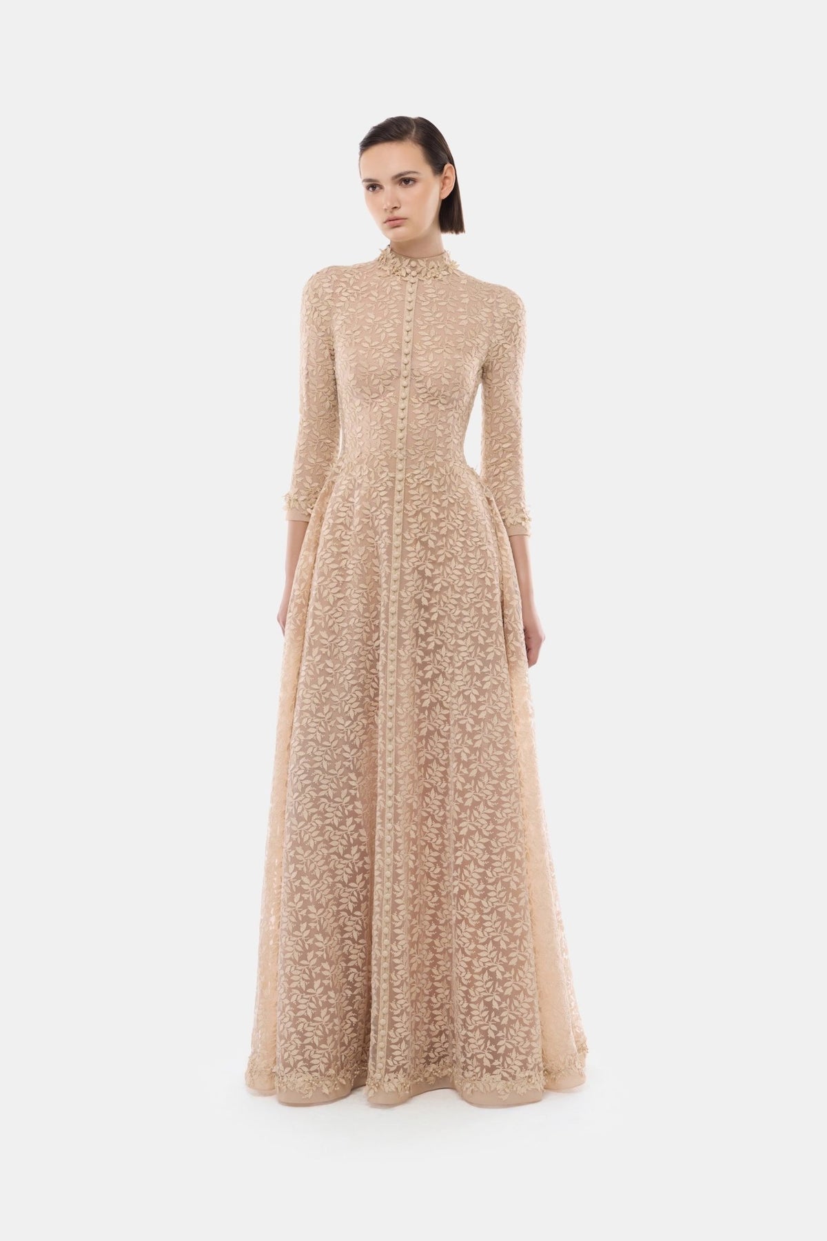Gold Leaf Botton Front Dress - Montsand